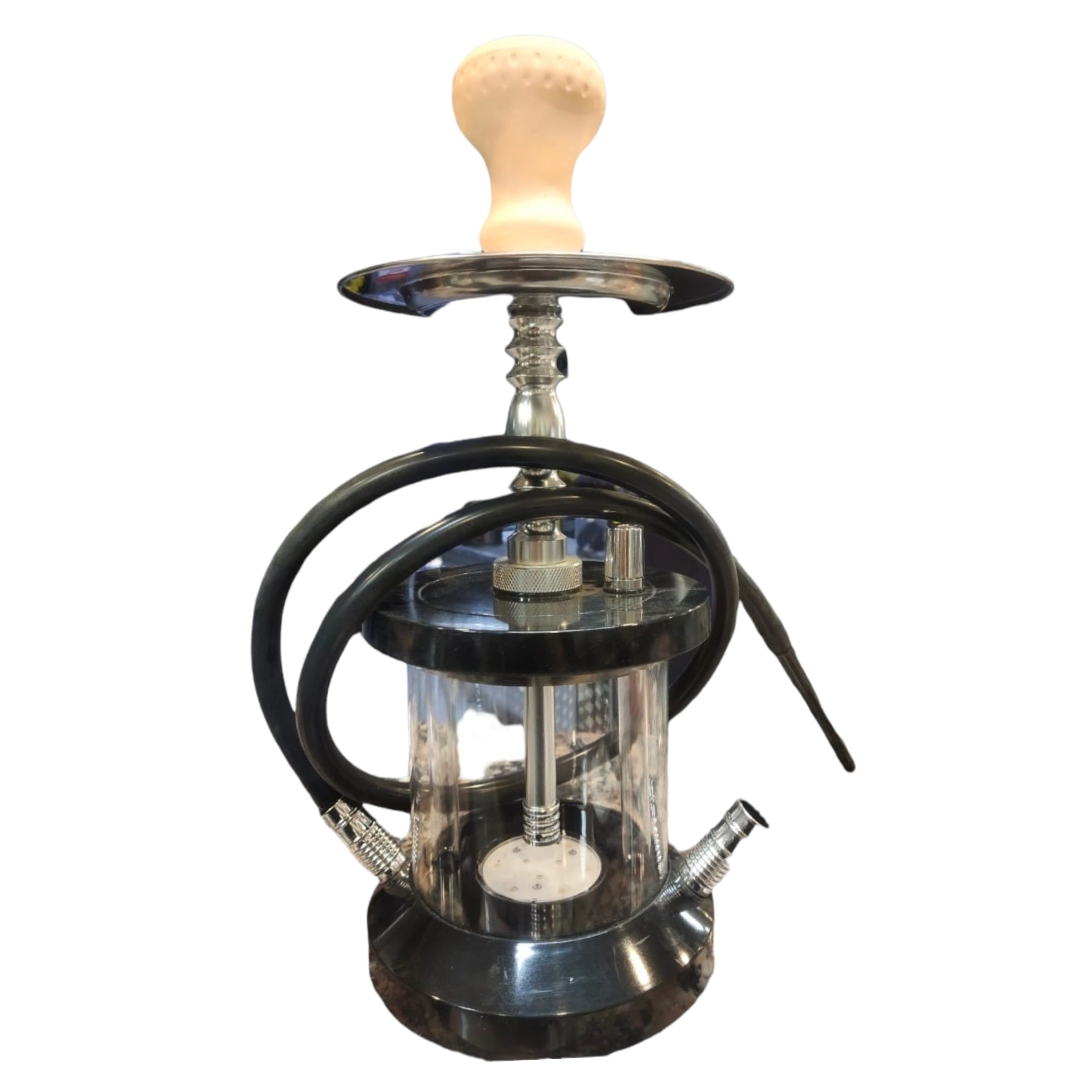 Hookah Shisha Round Acrylic with Remote Led Light Pipe 20x20x23cm