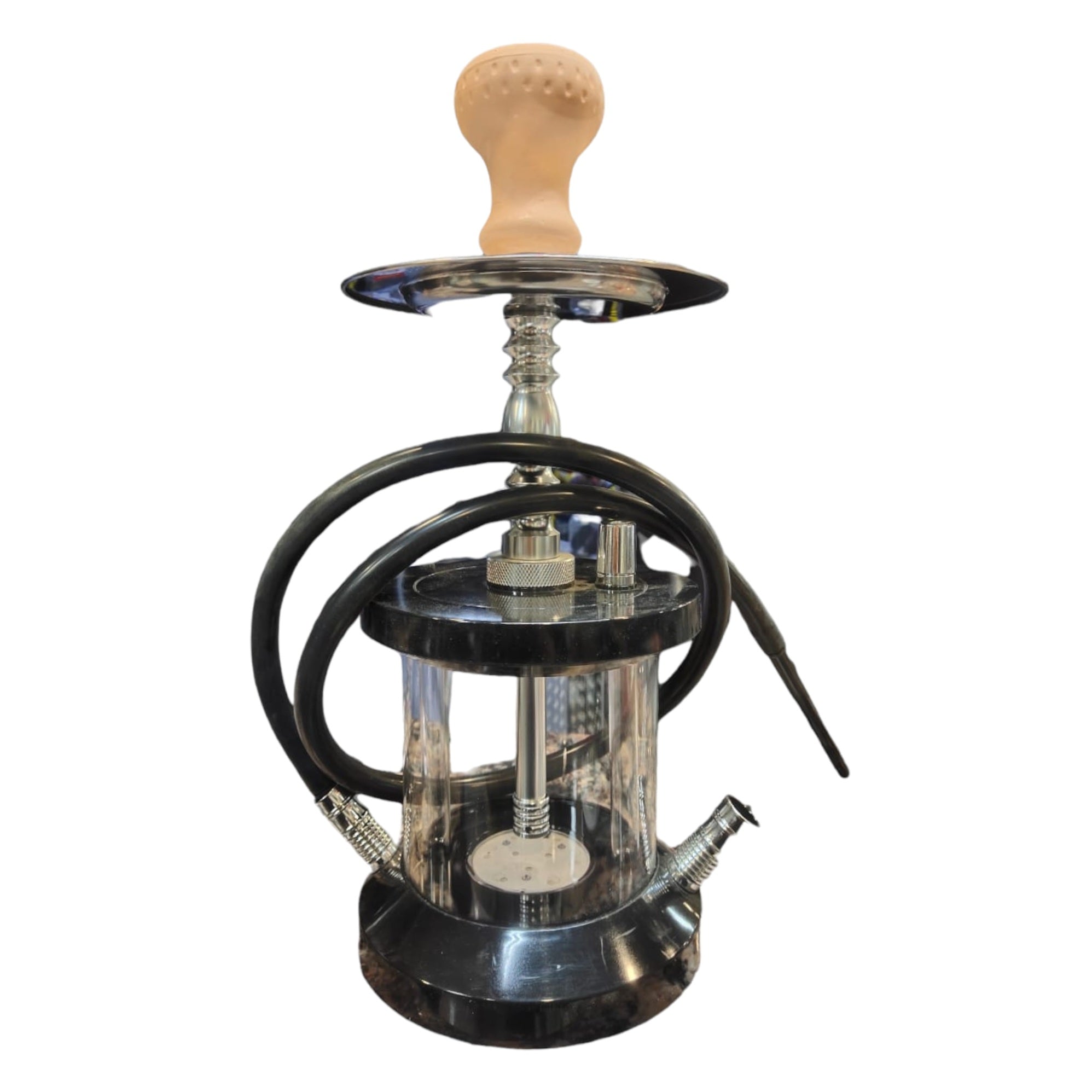 Hookah Shisha Round Acrylic with Remote Led Light Pipe 20x20x23cm