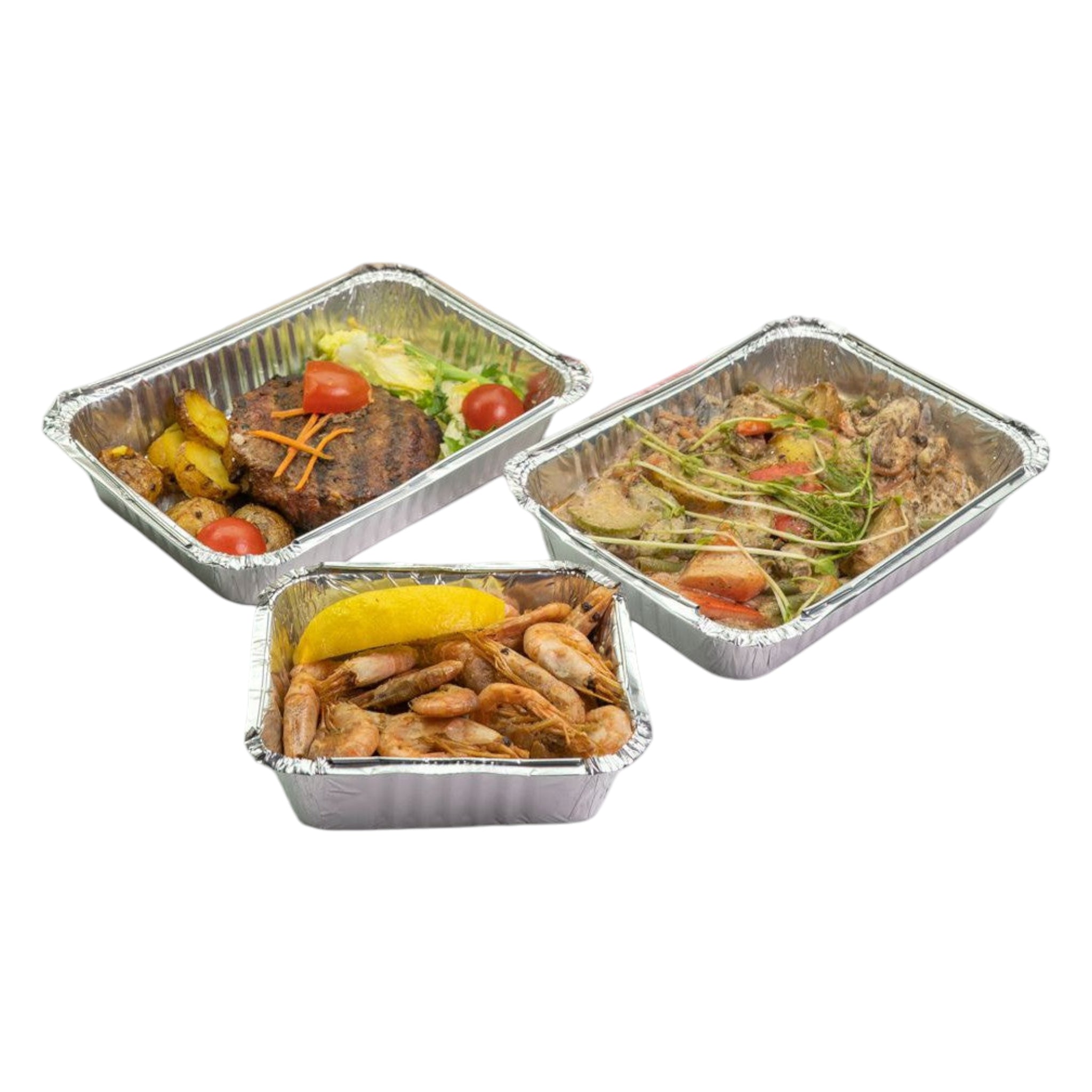 Aluminum Foil Takeaway Container Combo Disposable 4153P with Clear Lid