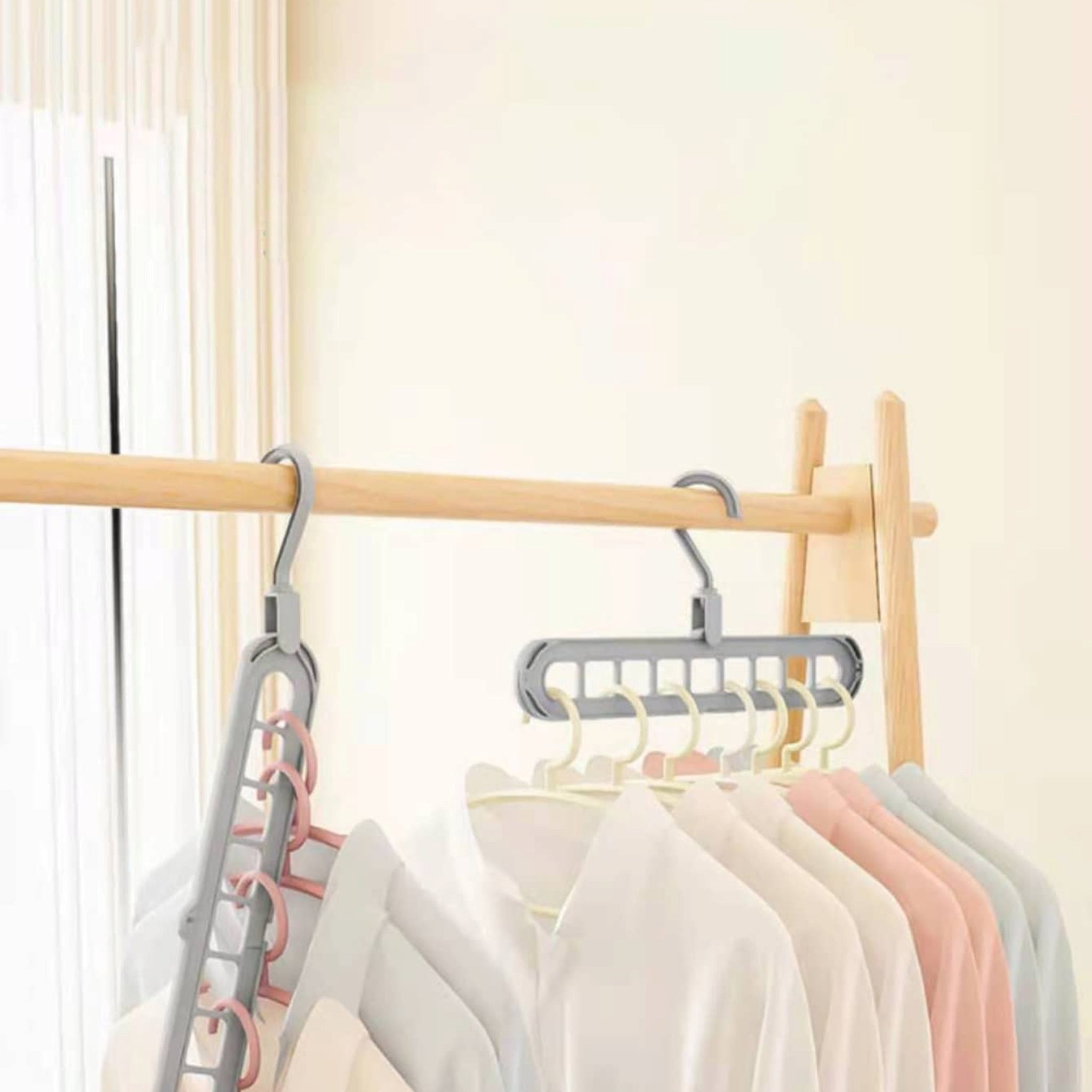 Clothes Space Saver Hanger Plastic - Multifunction Mulithole