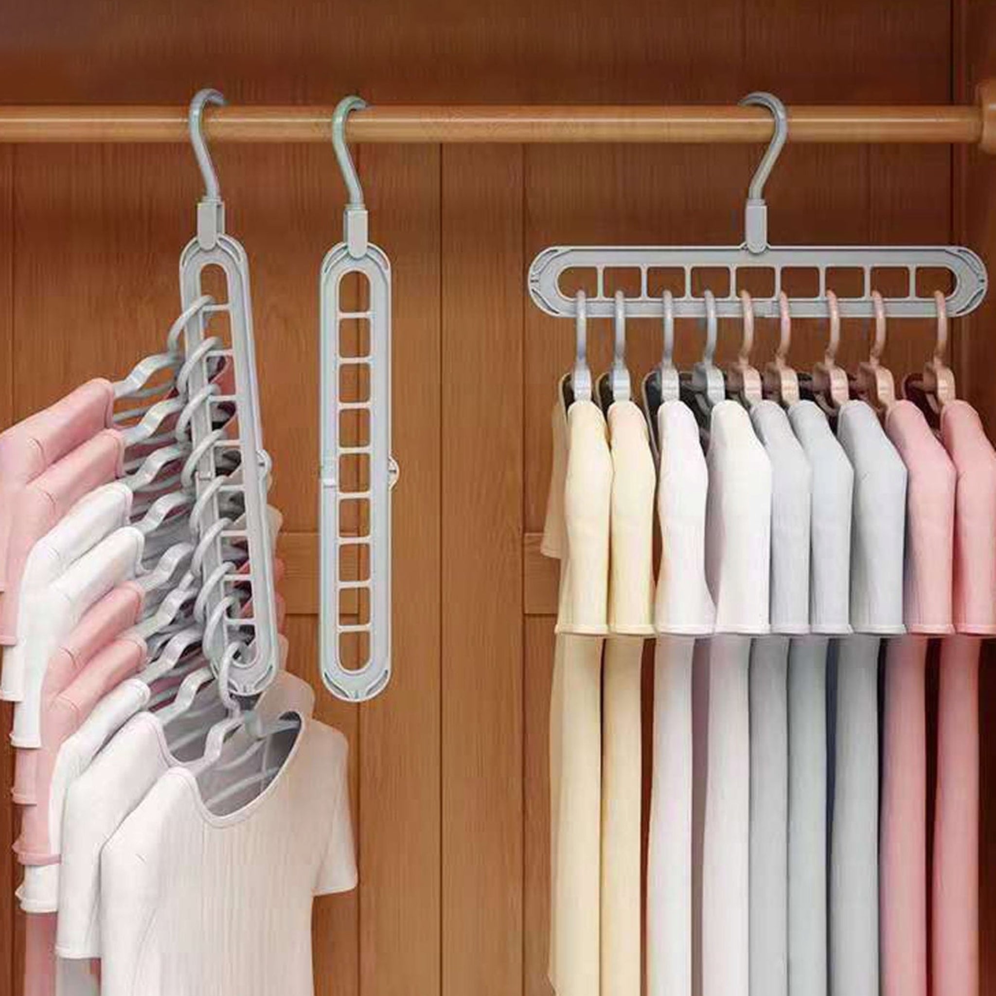 Clothes Space Saver Hanger Plastic - Multifunction Mulithole