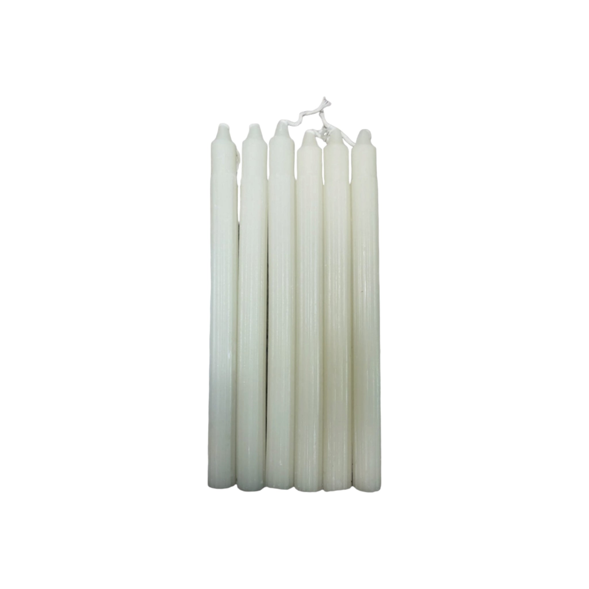 Ribbed Candles White 27.5cm 6pack