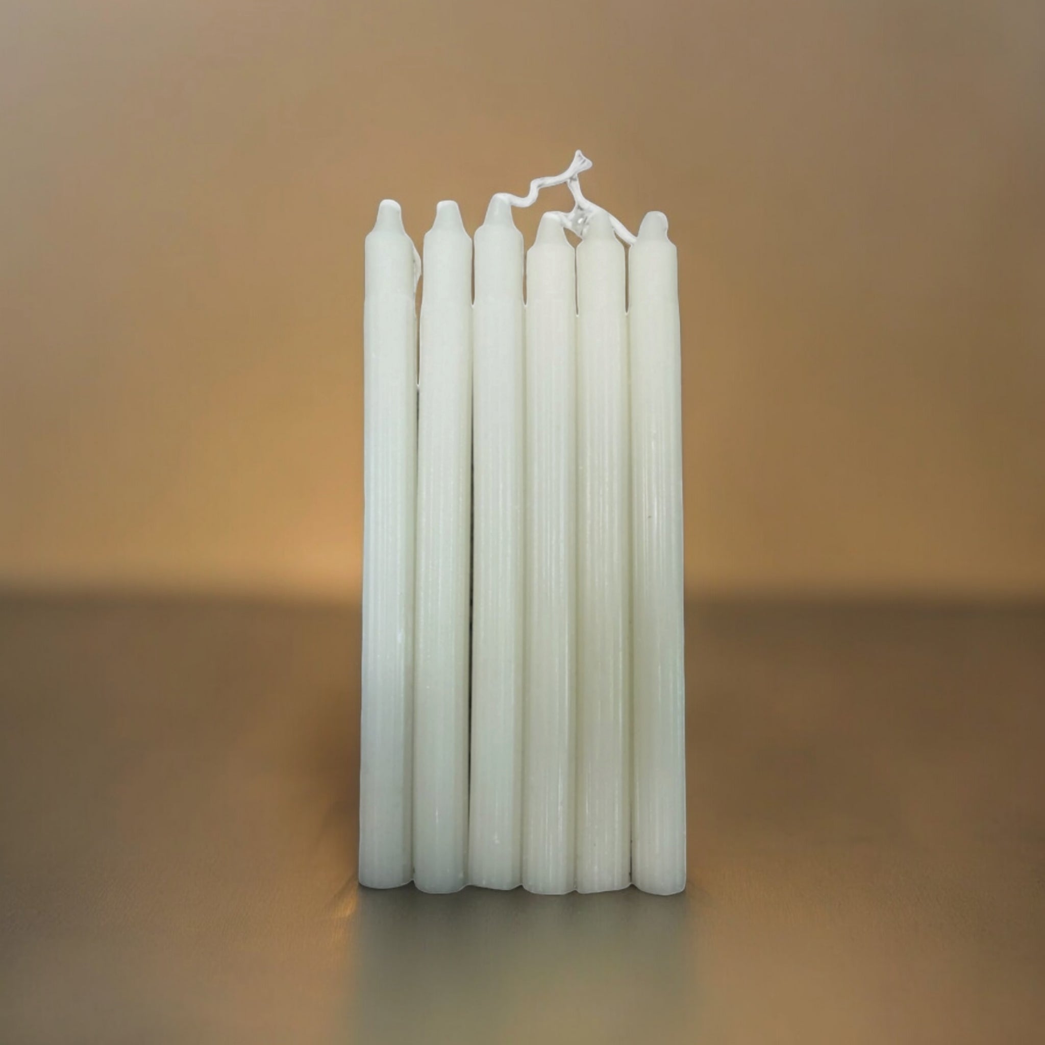 Ribbed Candles White 27.5cm 6pack