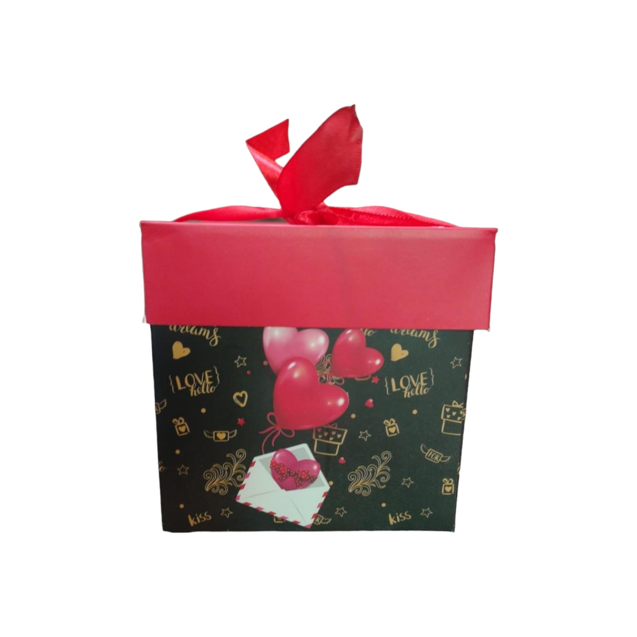 Gift Paper Folding Box Heart 10x10x10cm