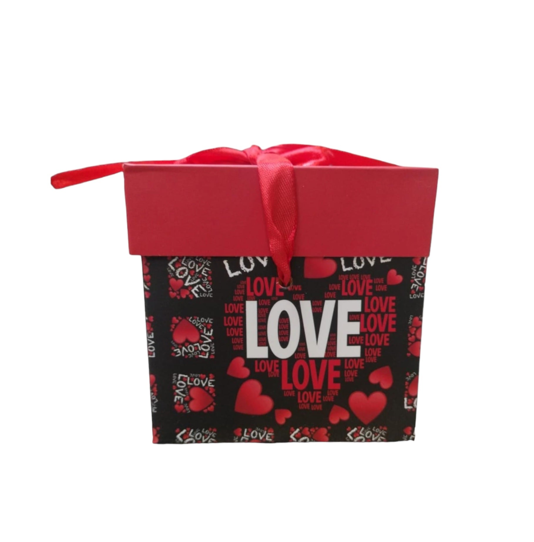 Gift Folding Box Square 10x10x10cm Love Hearts