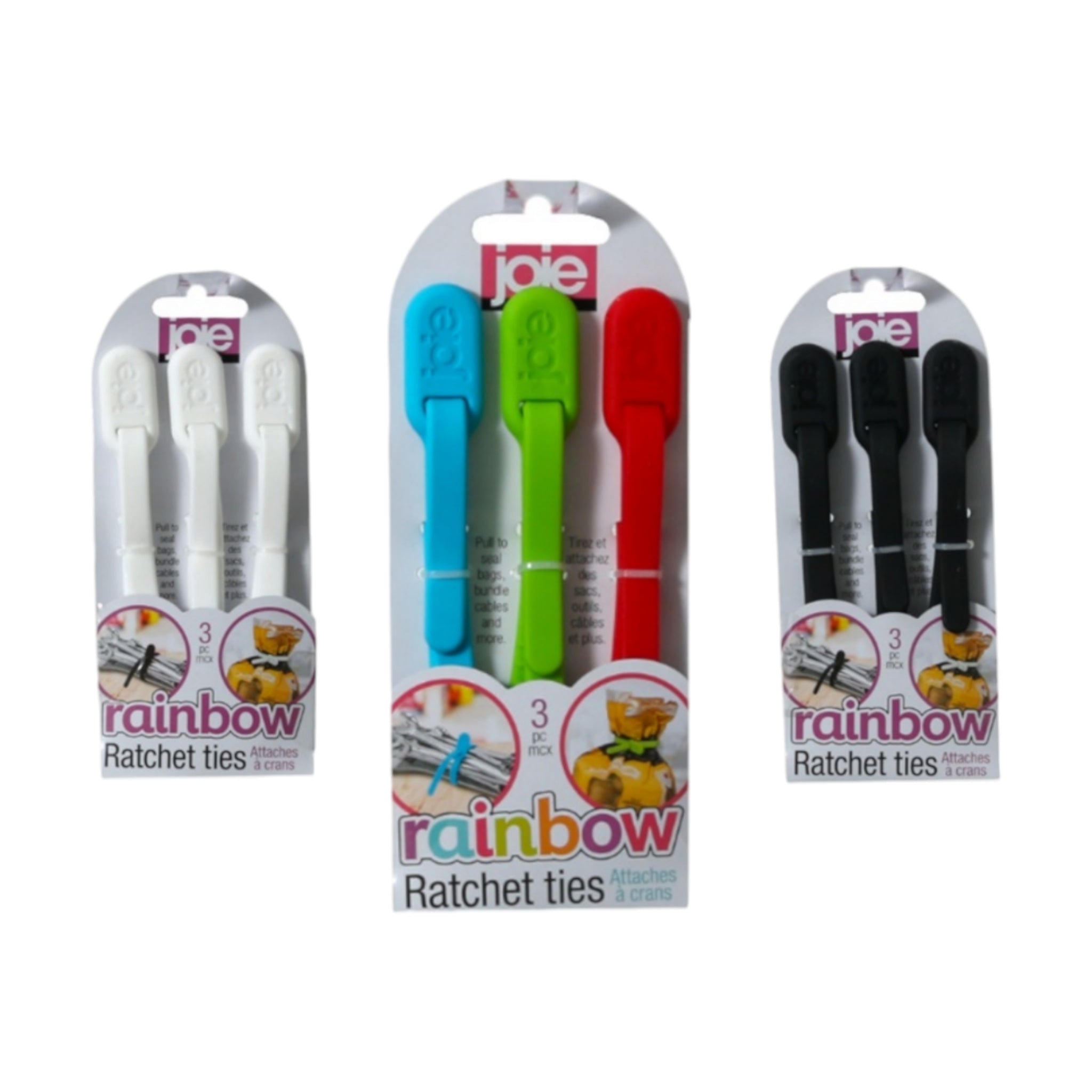 Joie Mini Ratchet Bag Ties Rainbow 3pc Set