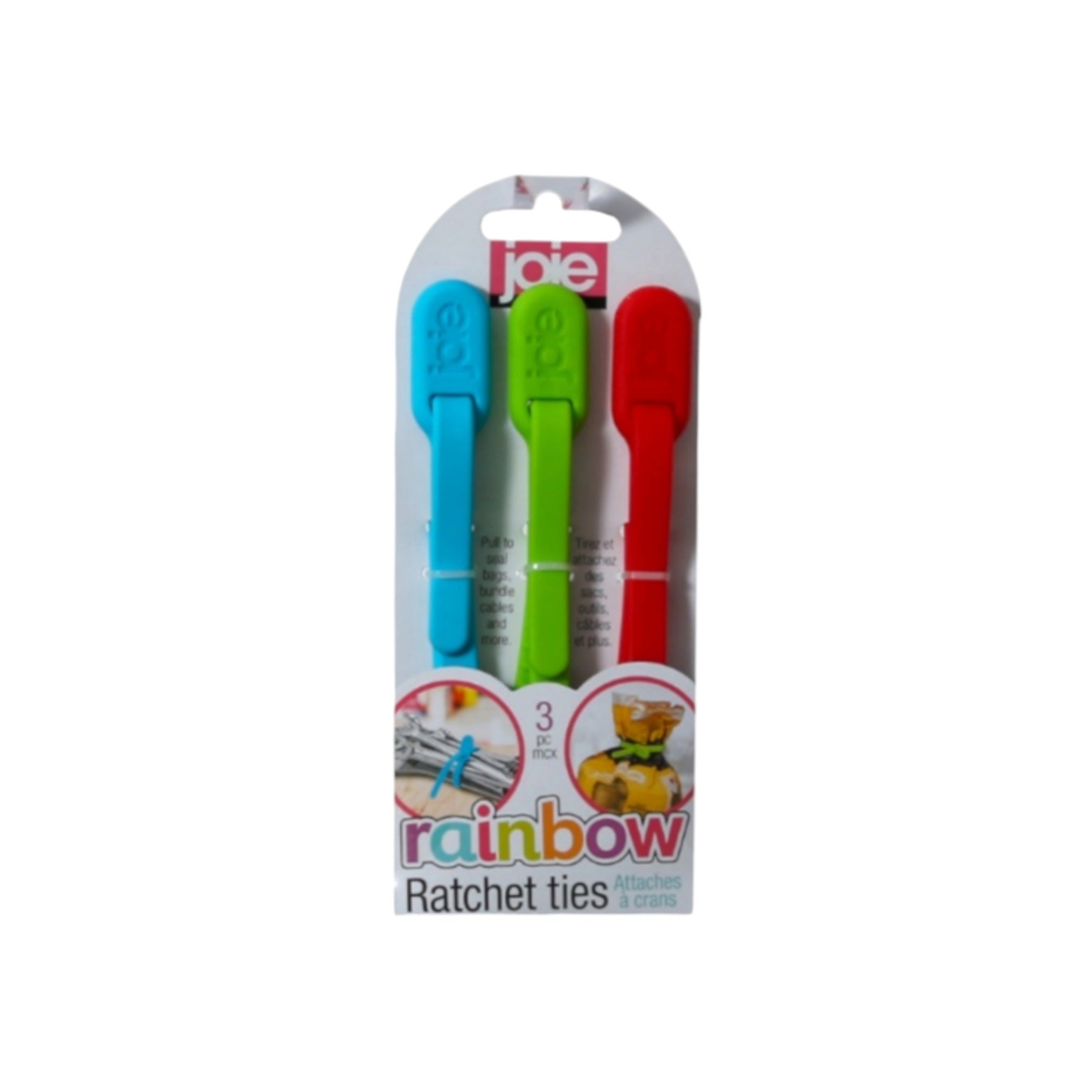 Joie Mini Ratchet Bag Ties Rainbow 3pc Set