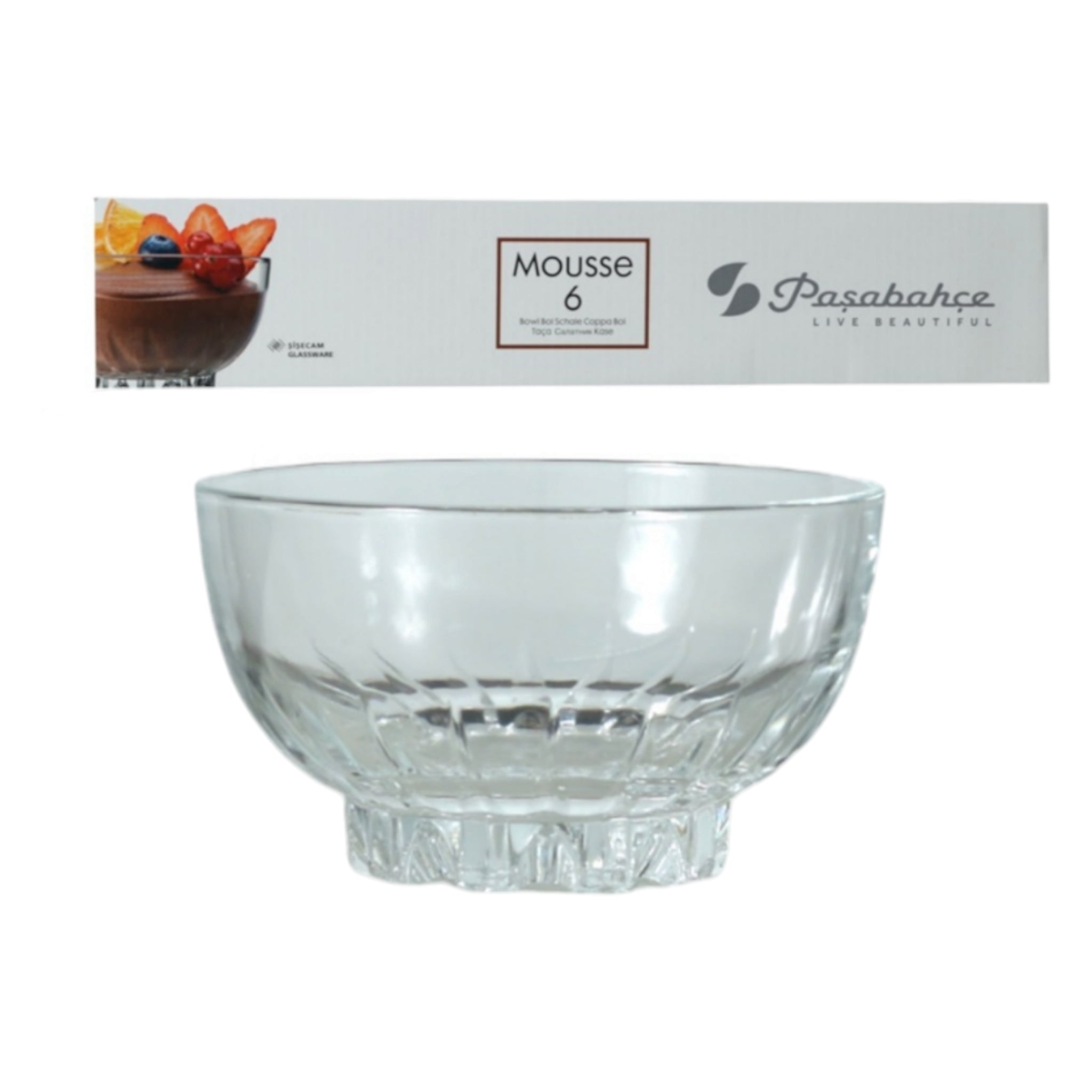 Pasabahce Glass Mousse Bowl 270ml 6pack