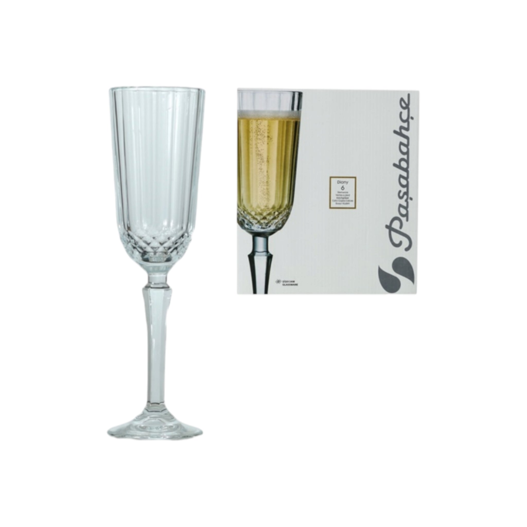 Pasabahce Diony Glass Tumbler Fluted 125ml Champagne 6pack