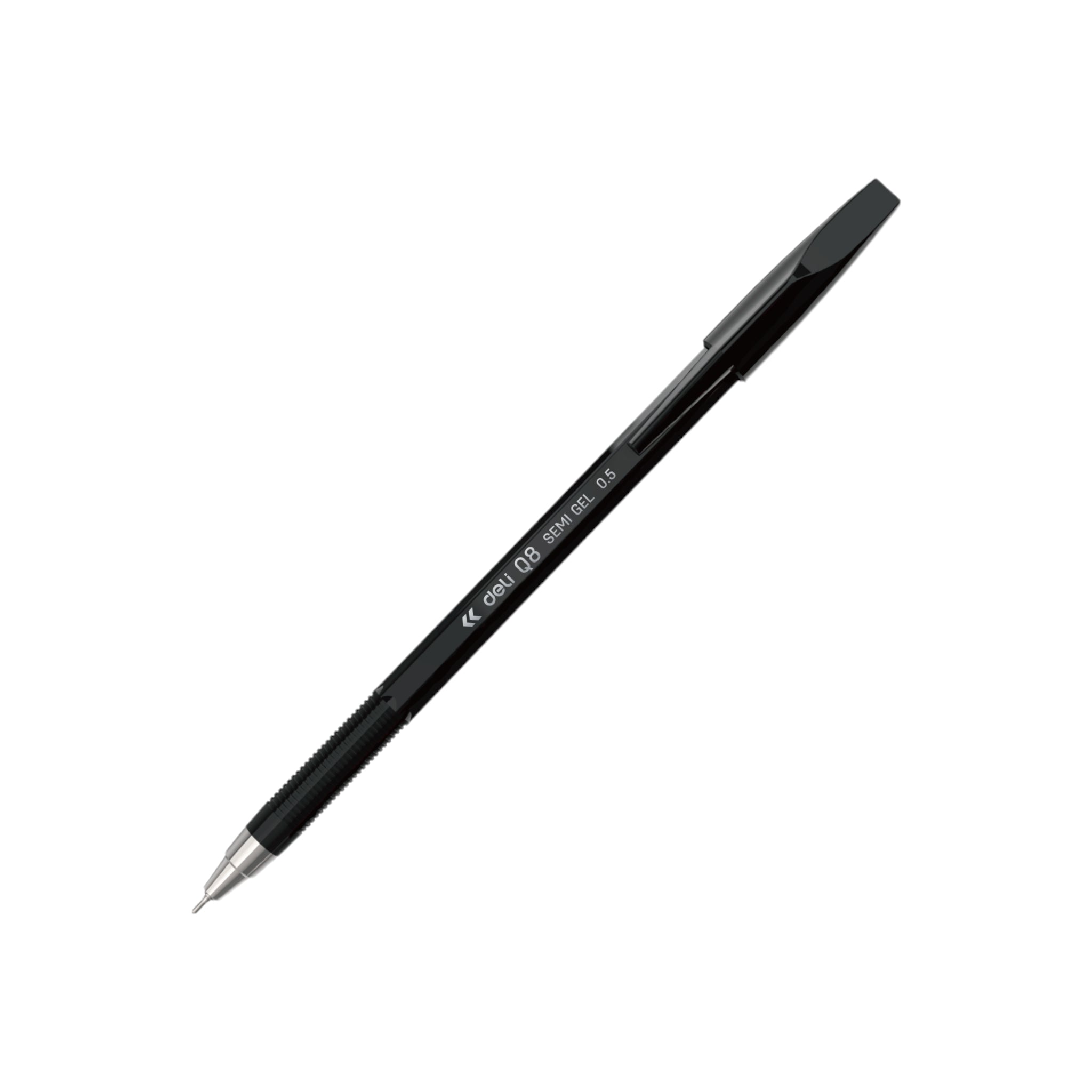 Deli Black Pen 0.5mm Needle Tip Semi Gel