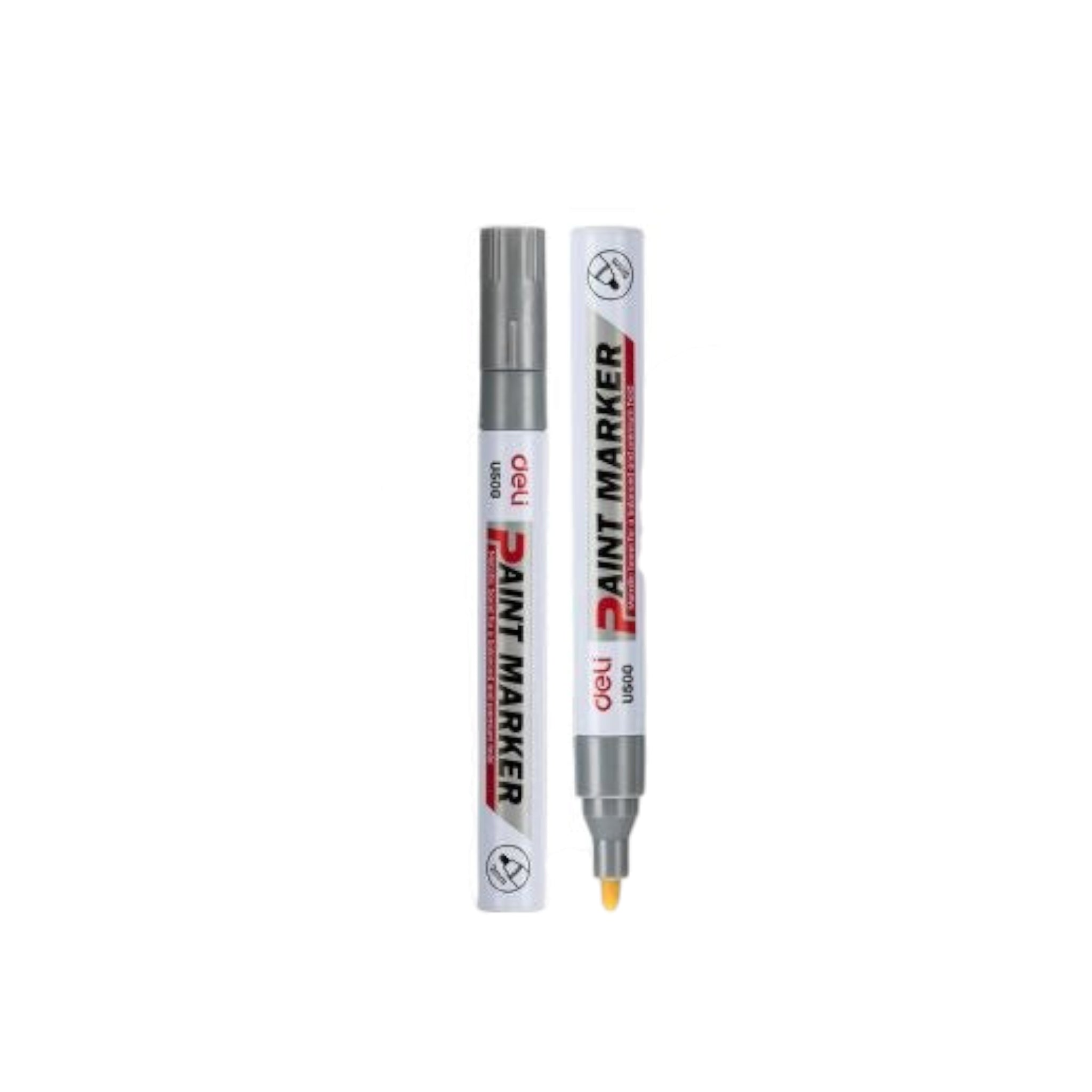 Deli Paint Marker Bullet Tip 2mm Waterproof Silver EU500-SL 1pc