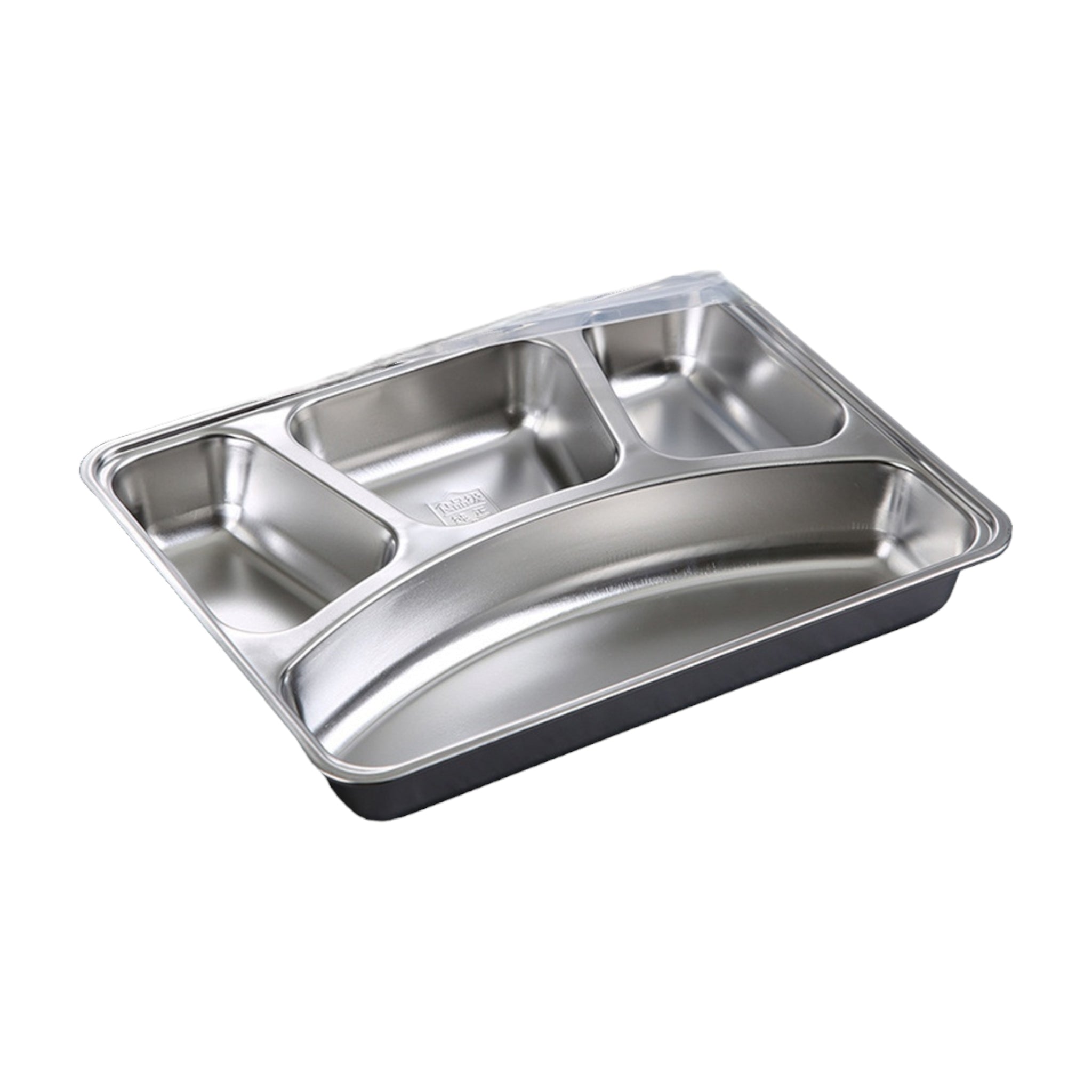 Square 4 Division Stainless Steel Serving Plate