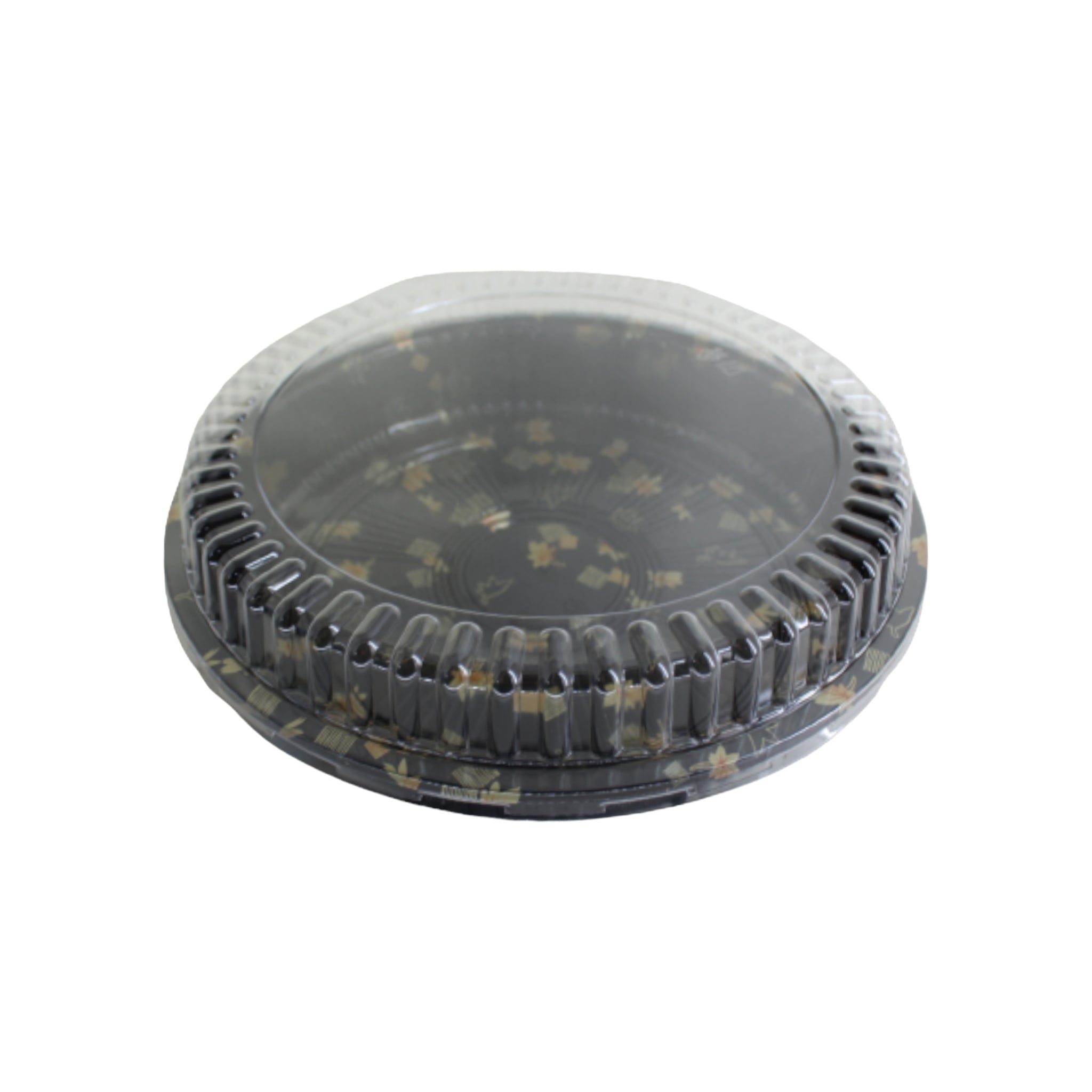 Disposable Serving To Go Round Tray Black with Lid XPP646