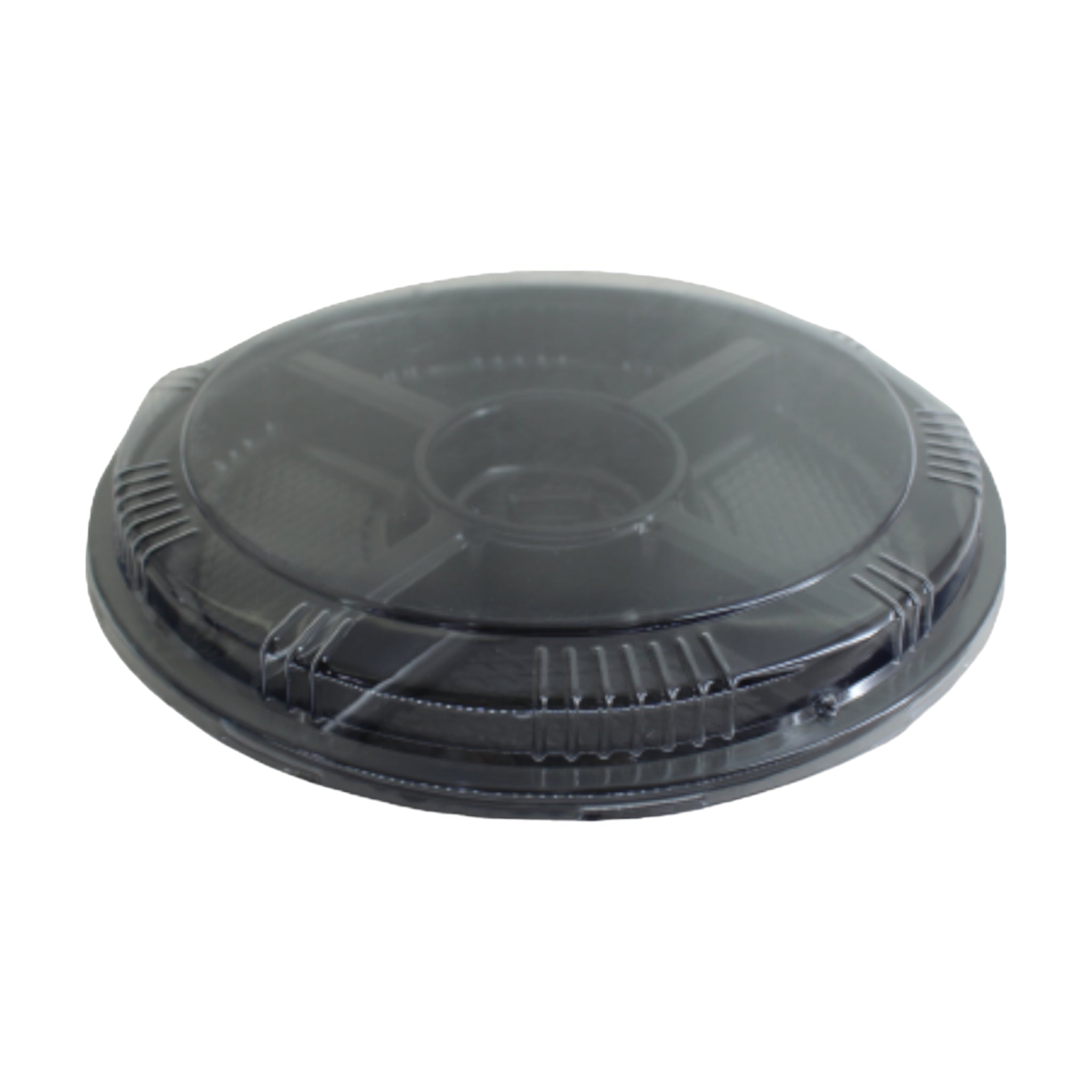 Disposable Serving To Go Snack Container Tray Black 5-Division Round XPP651