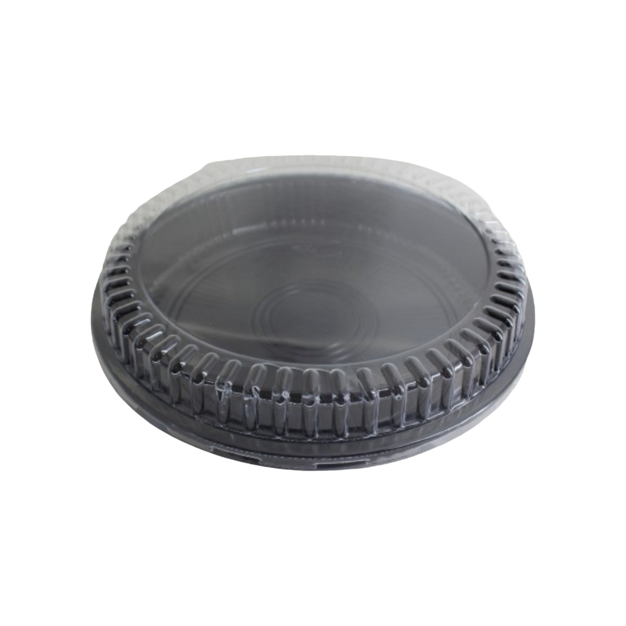 Disposable Serving To Go Round Tray Black Container with Lid XPP647