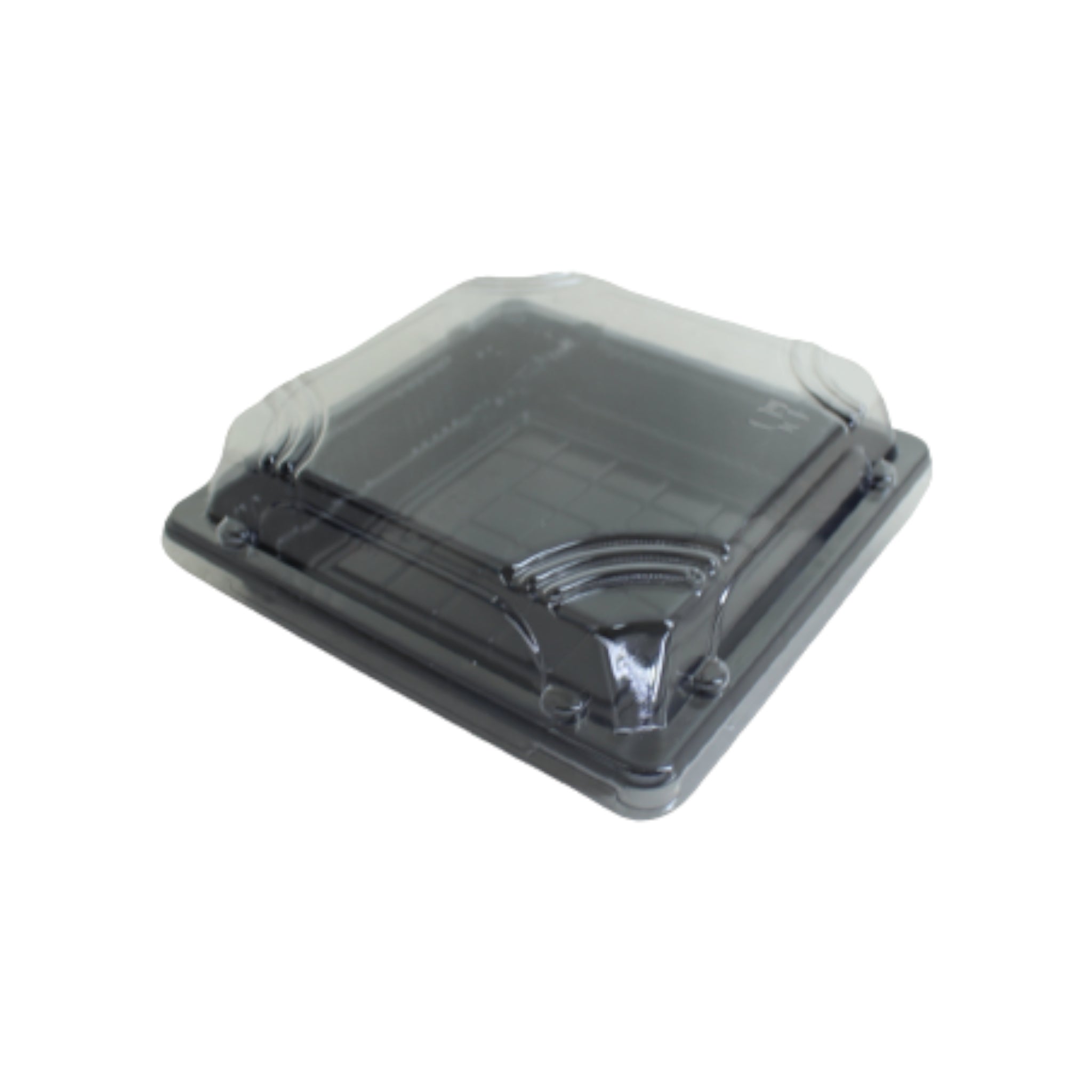 Disposable Serving To Go Tray Black with Lid Square XPP638