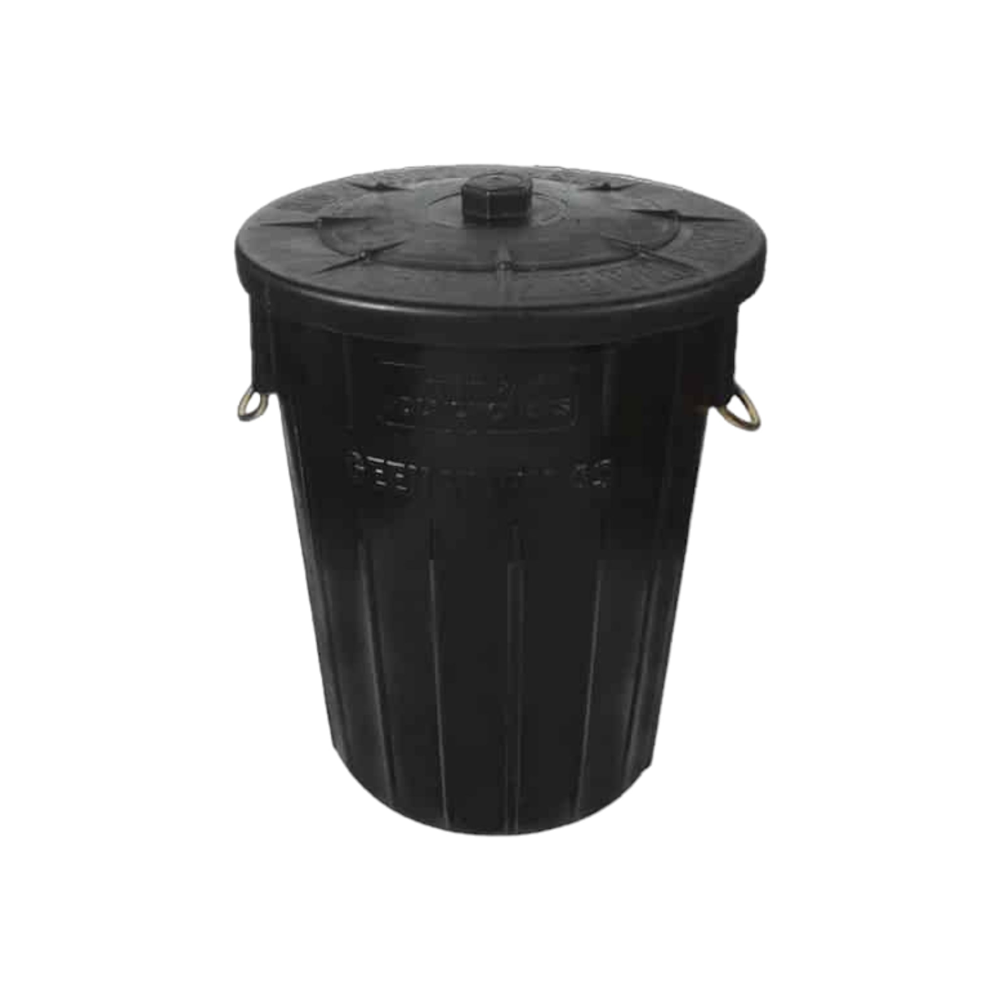 90L Refuse Rubber Bin Lid Black Heavy Duty Plastic