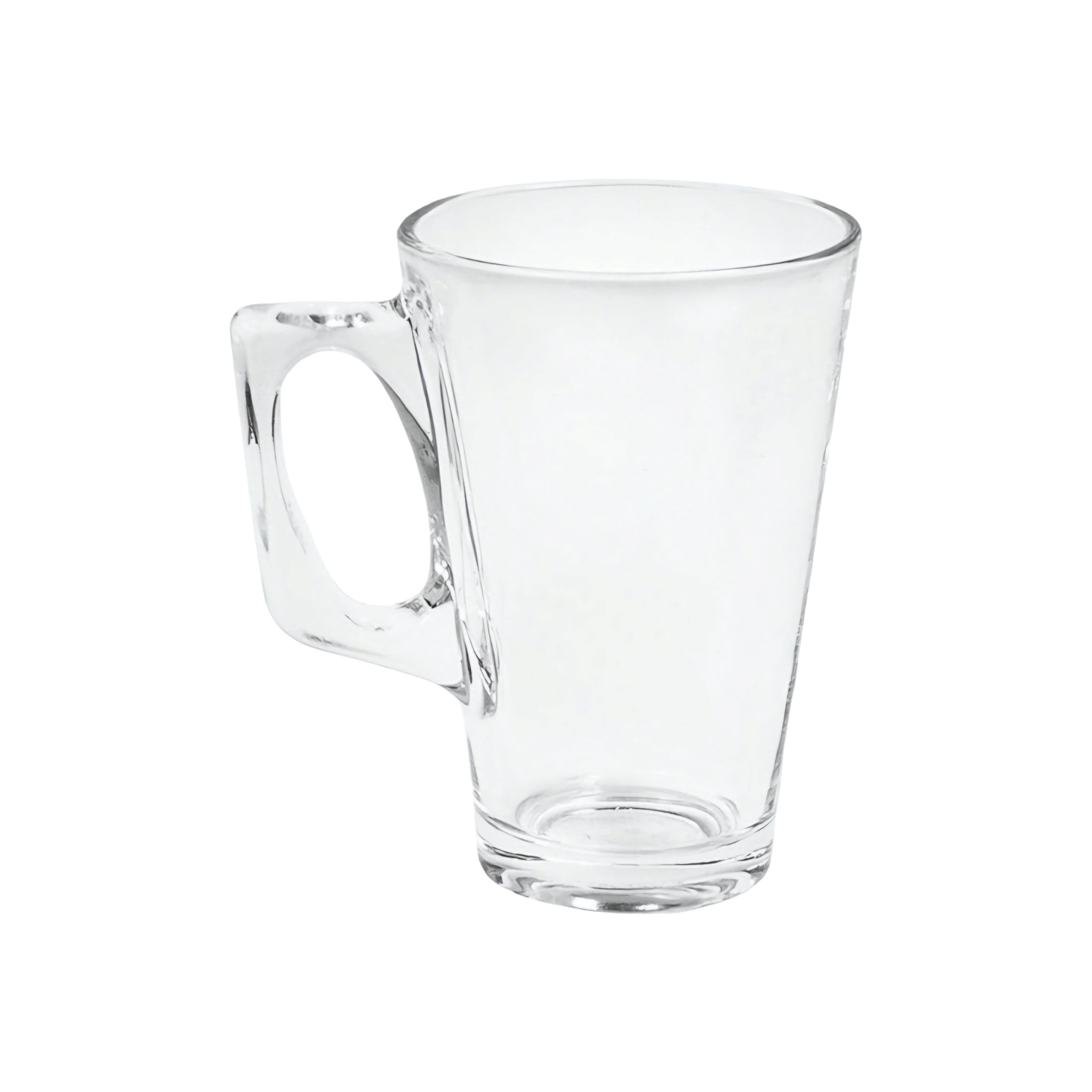 Glass Latte Coffee Mug 220ml V-Shaped 7x11cm 6pack