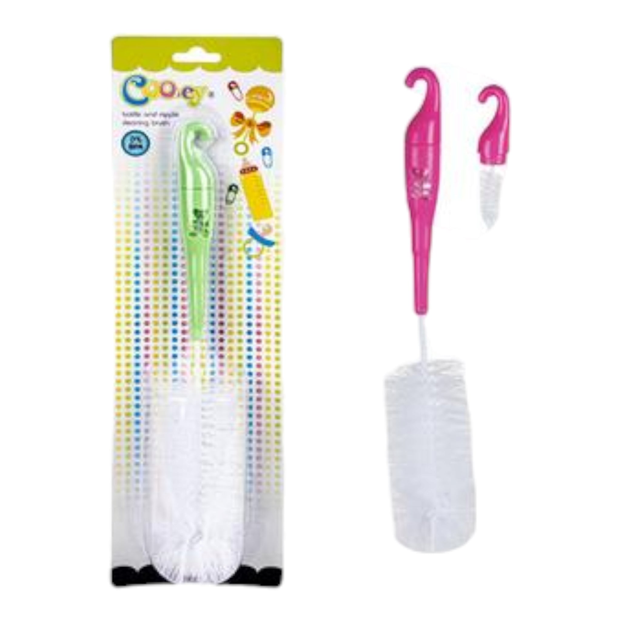 Cooey 2-Piece Baby Bottle & Nipple Brush Set