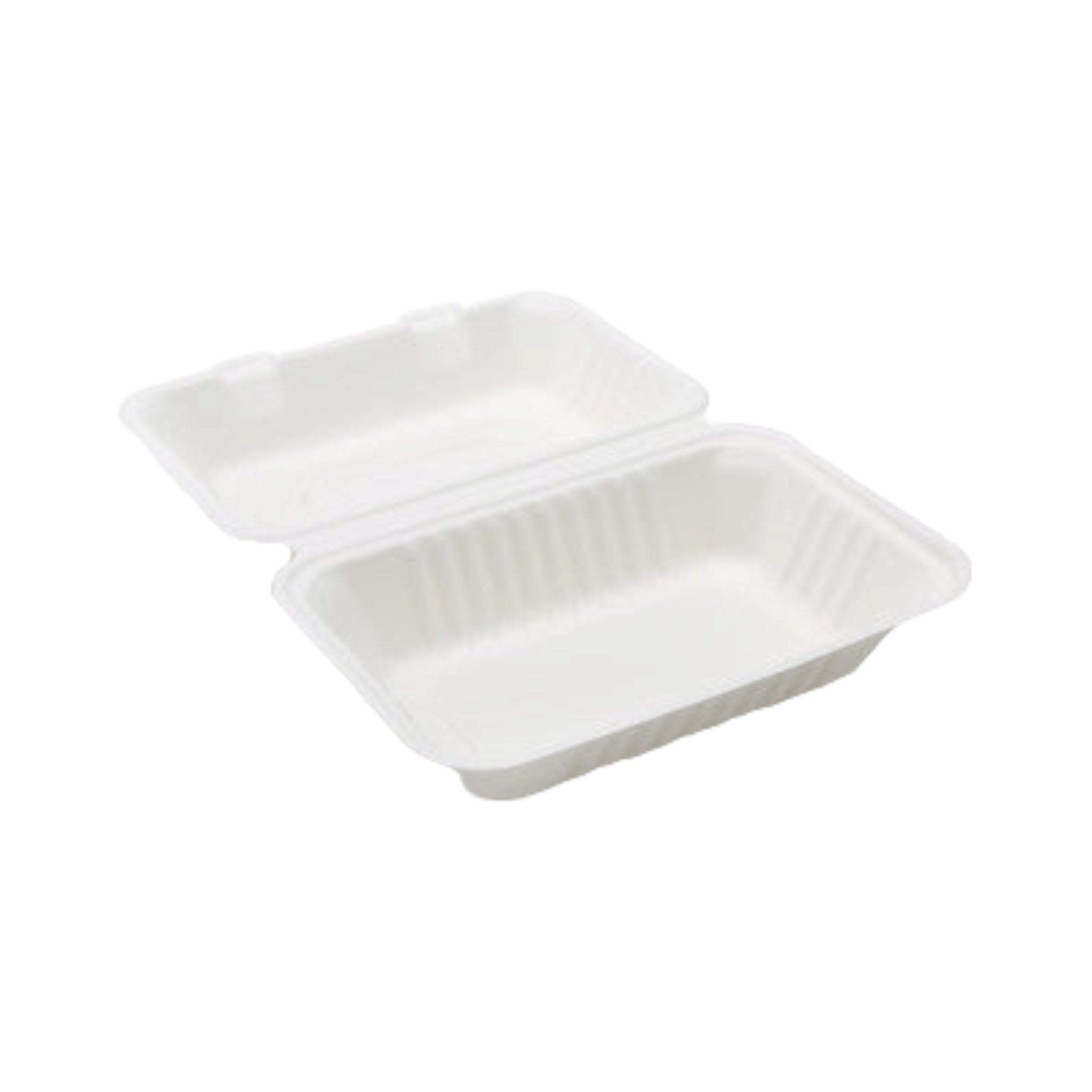 Biodegradable Lunch Box 1L Clamshell Rectangle Sugar Cane 10pack