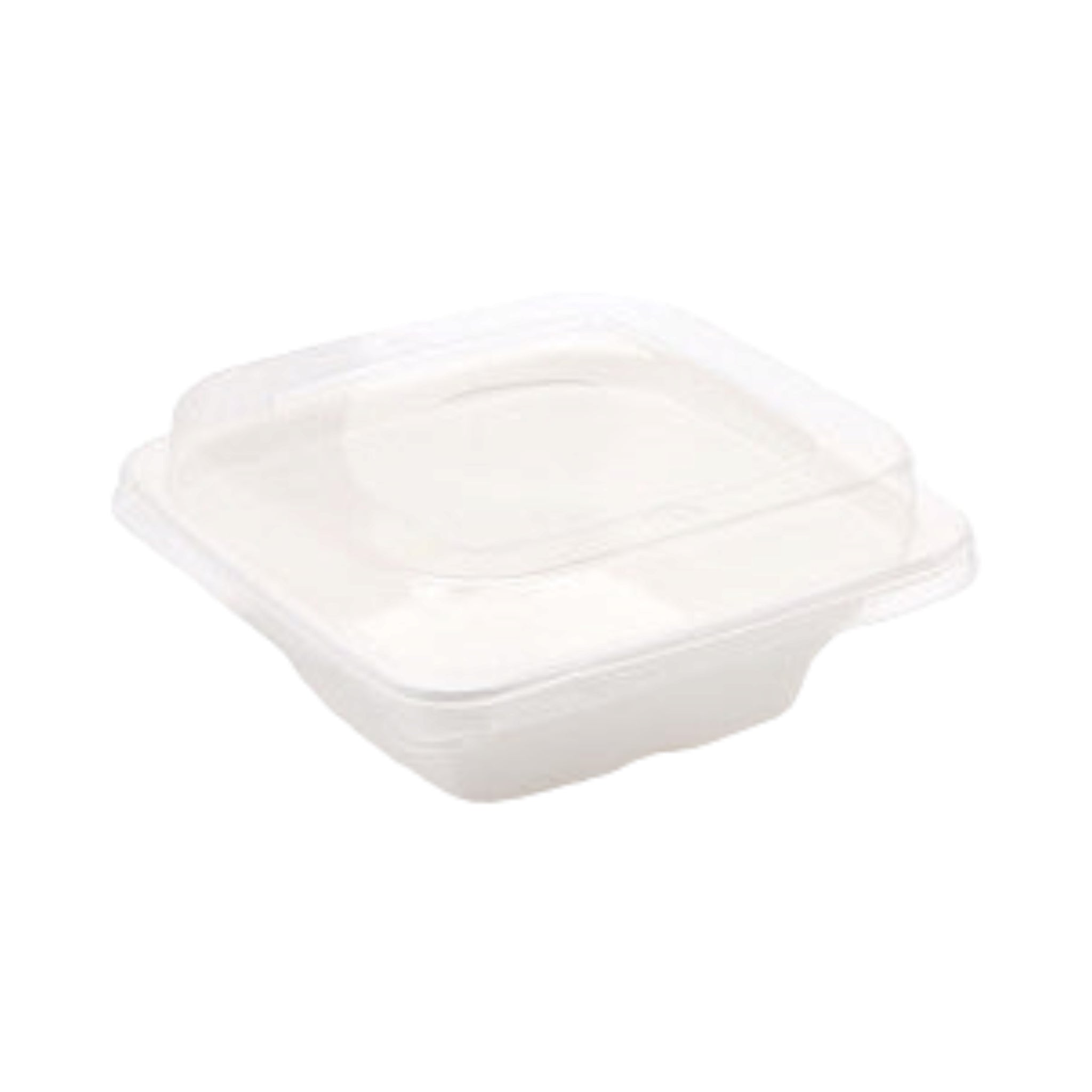 Biodegradable Sugar Cane Takeaway Bowl Square 700ml White with Lid 5pack