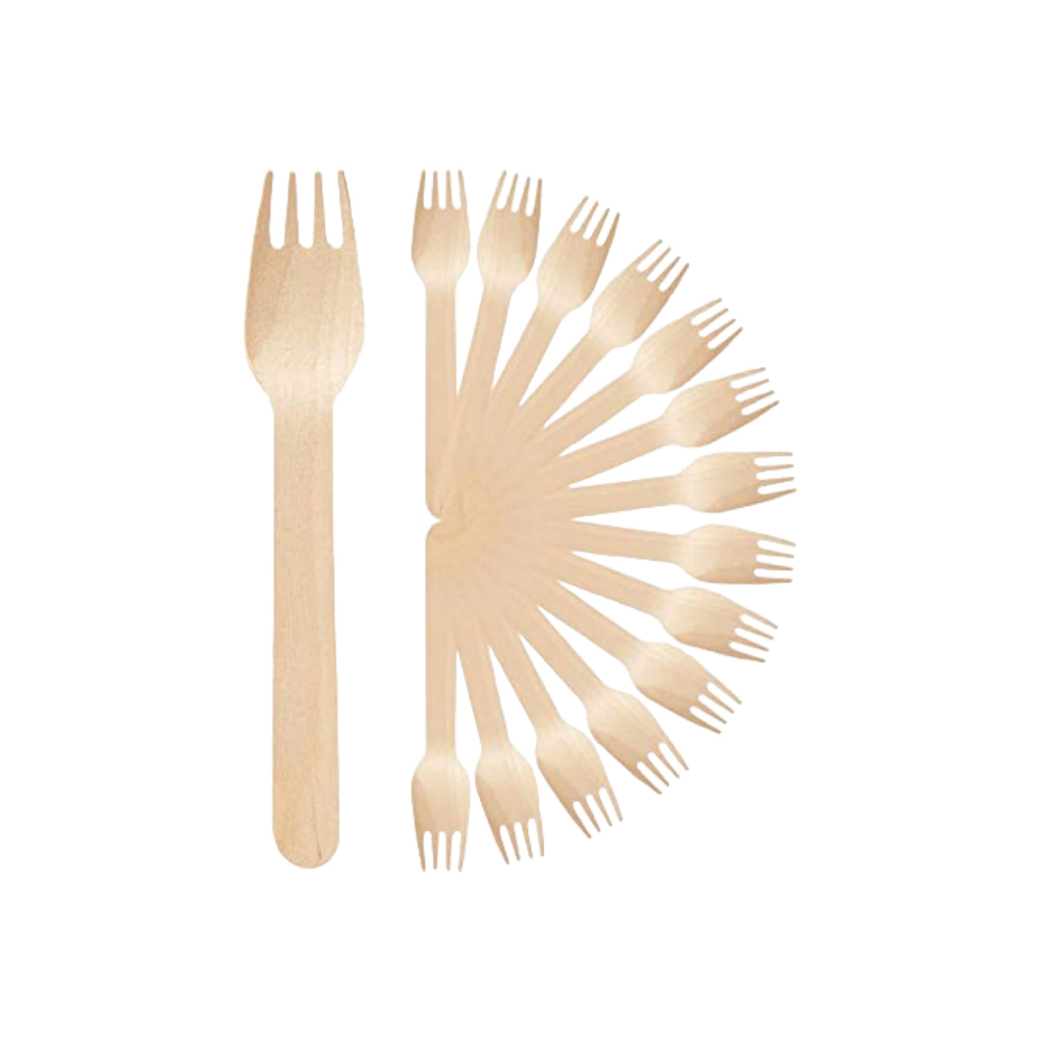 Biodegradable Wooden Disposable Forks 16cm 100pack