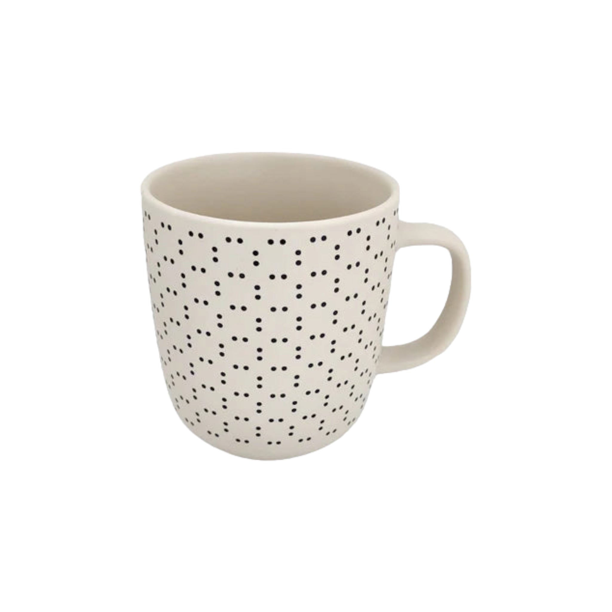 Tazzy Porcelain Coffee Mug 415ml Cream with Black Dots 1pc