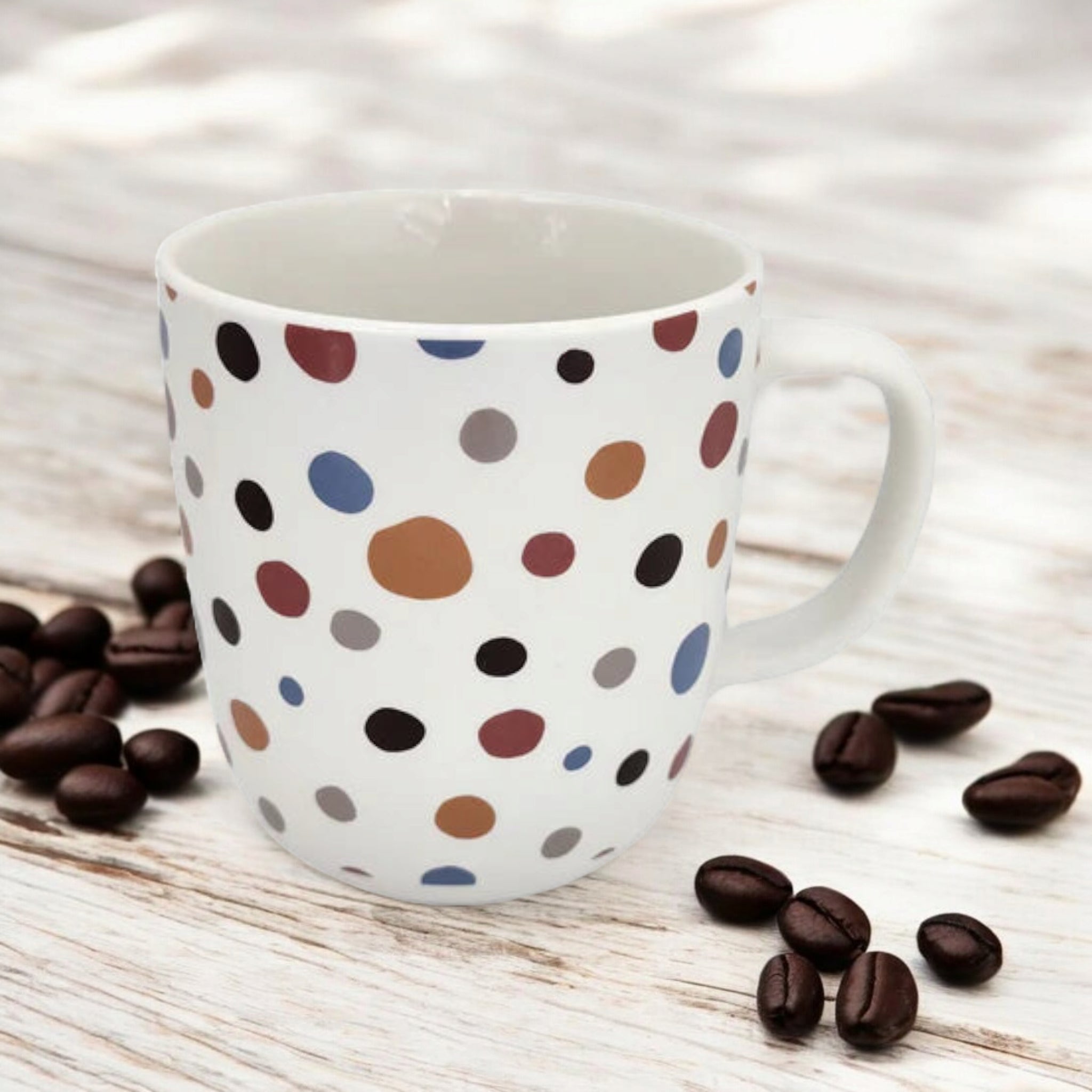 Tazzy Porcelain Coffee Mug 415ml with White Color Dots 1pc