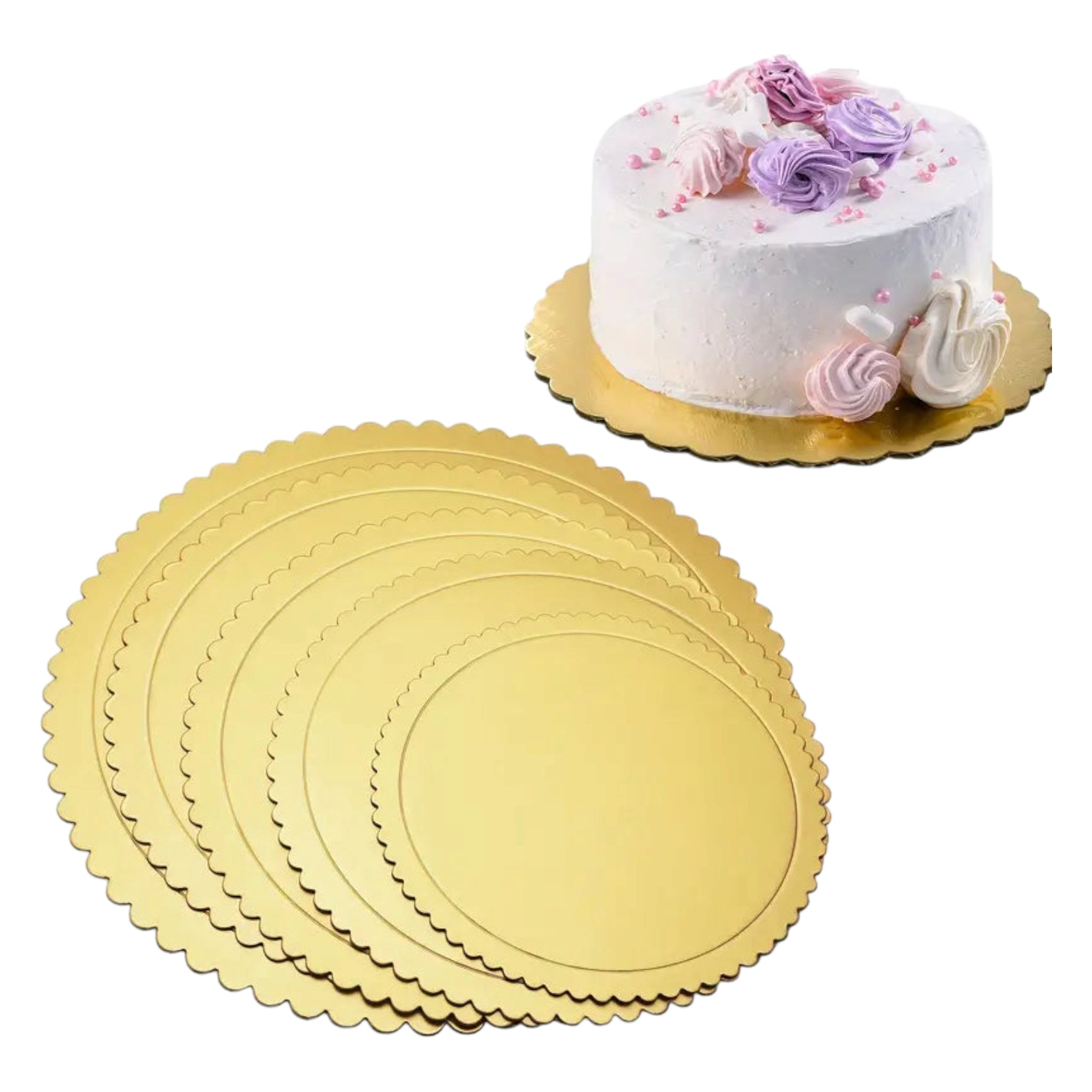 Cake Boards 20cm Lace Design 5pack