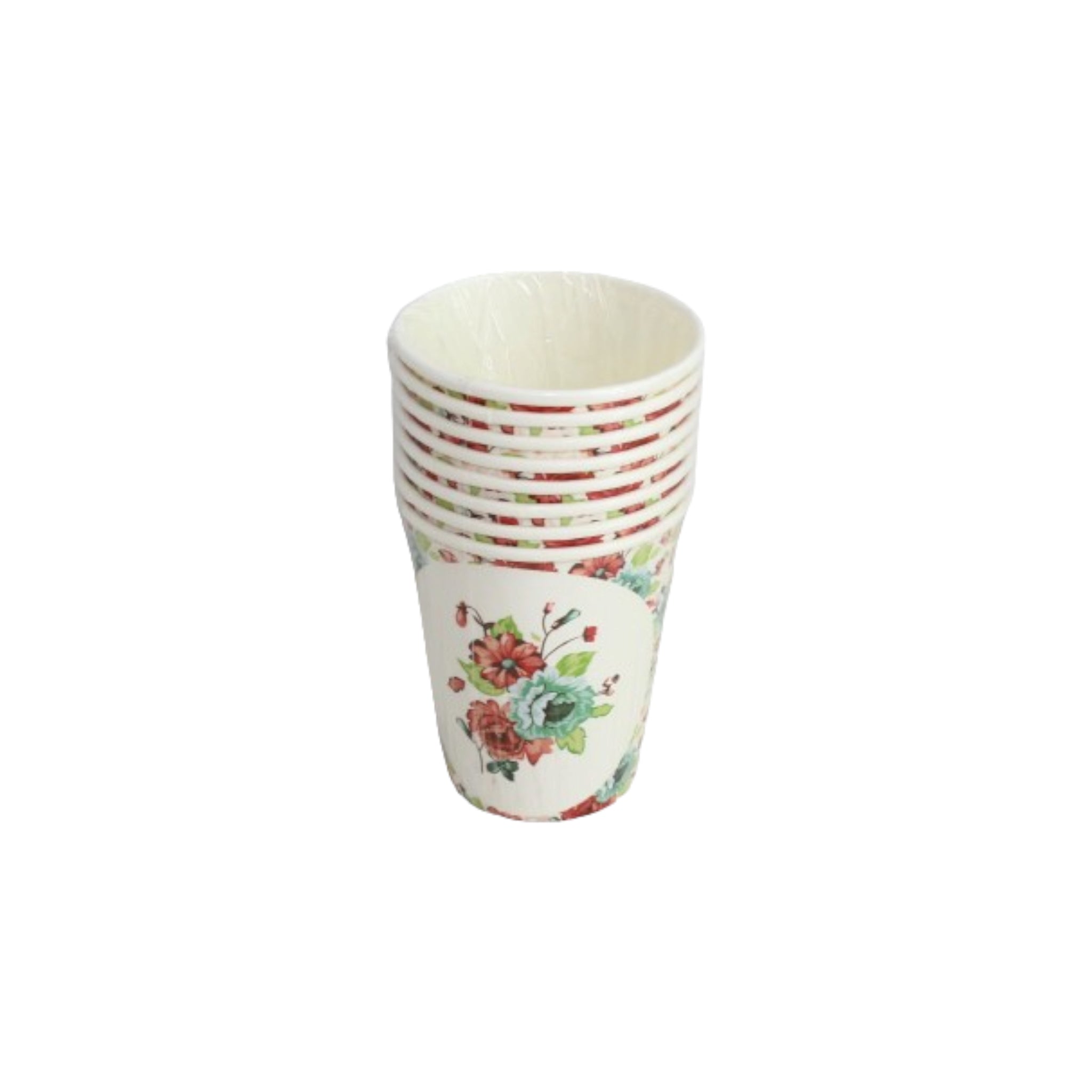 Dispisable Party Paper Cups 8cm Floral 9oz XPATY56