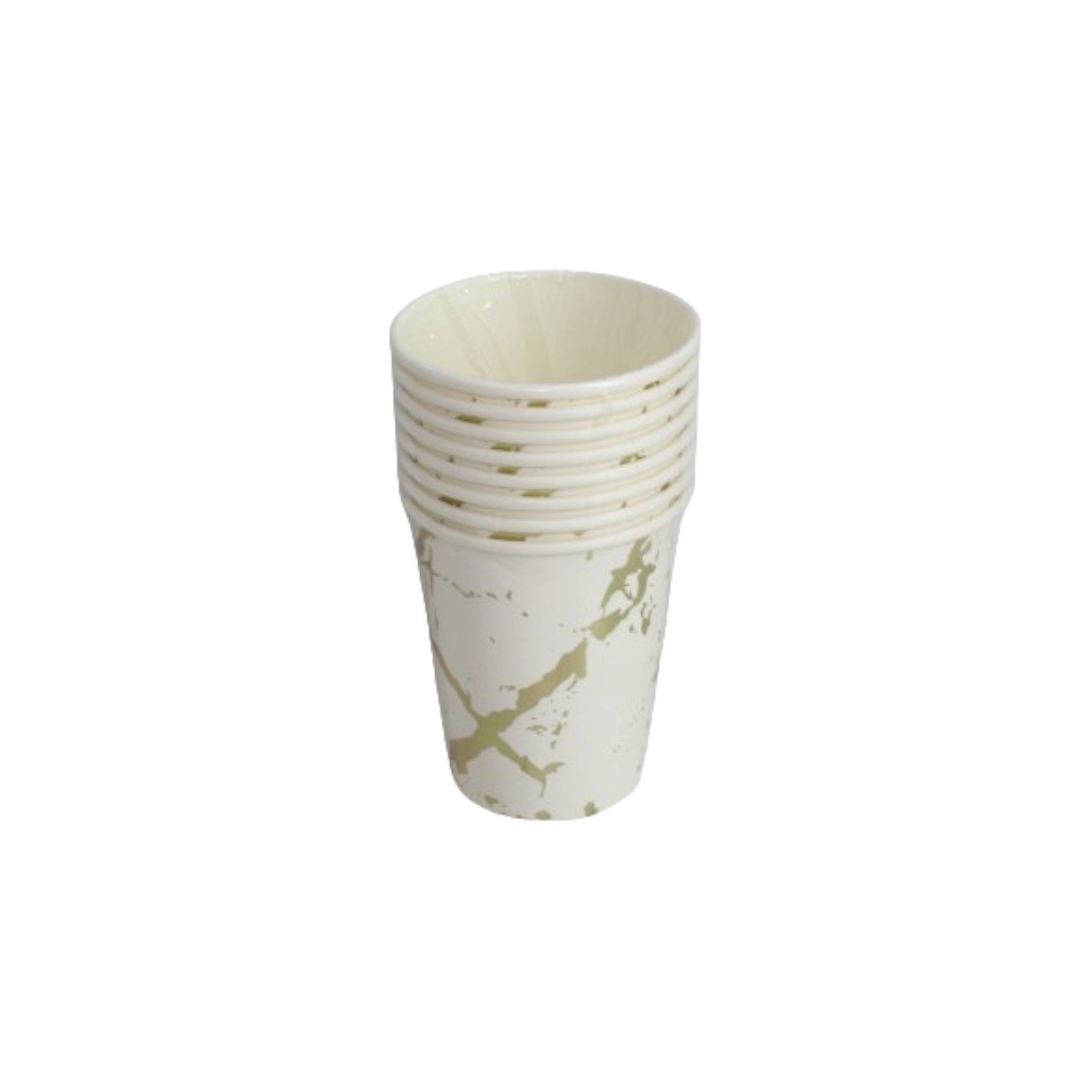 Dispisable Party Paper Cups 8cm 9oz Gold Marble 8pack XPATY52