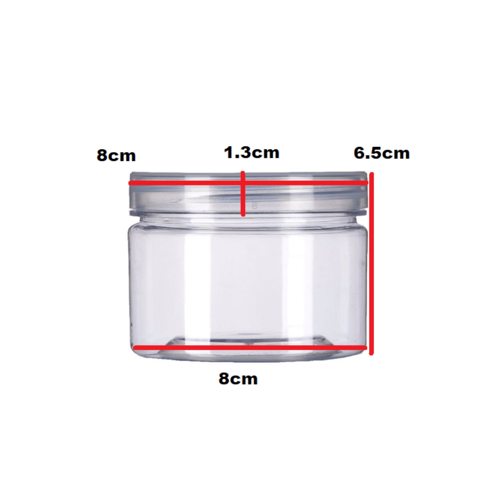 300ml PET Cosmetic Jar with Lid Crystal Clear