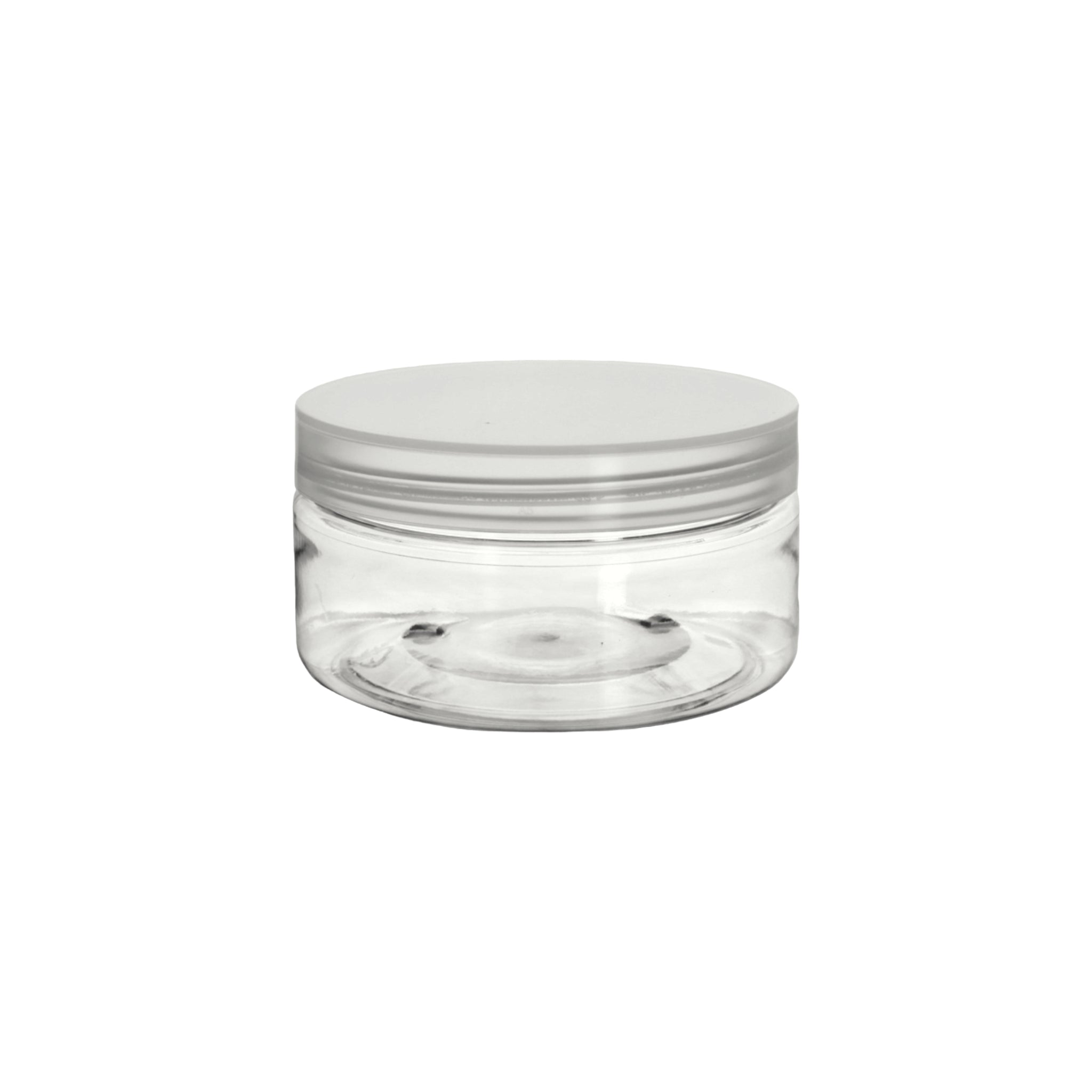 50ml PET Plastic Cosmetic Jar Low Profile with Lid Crystal Clear