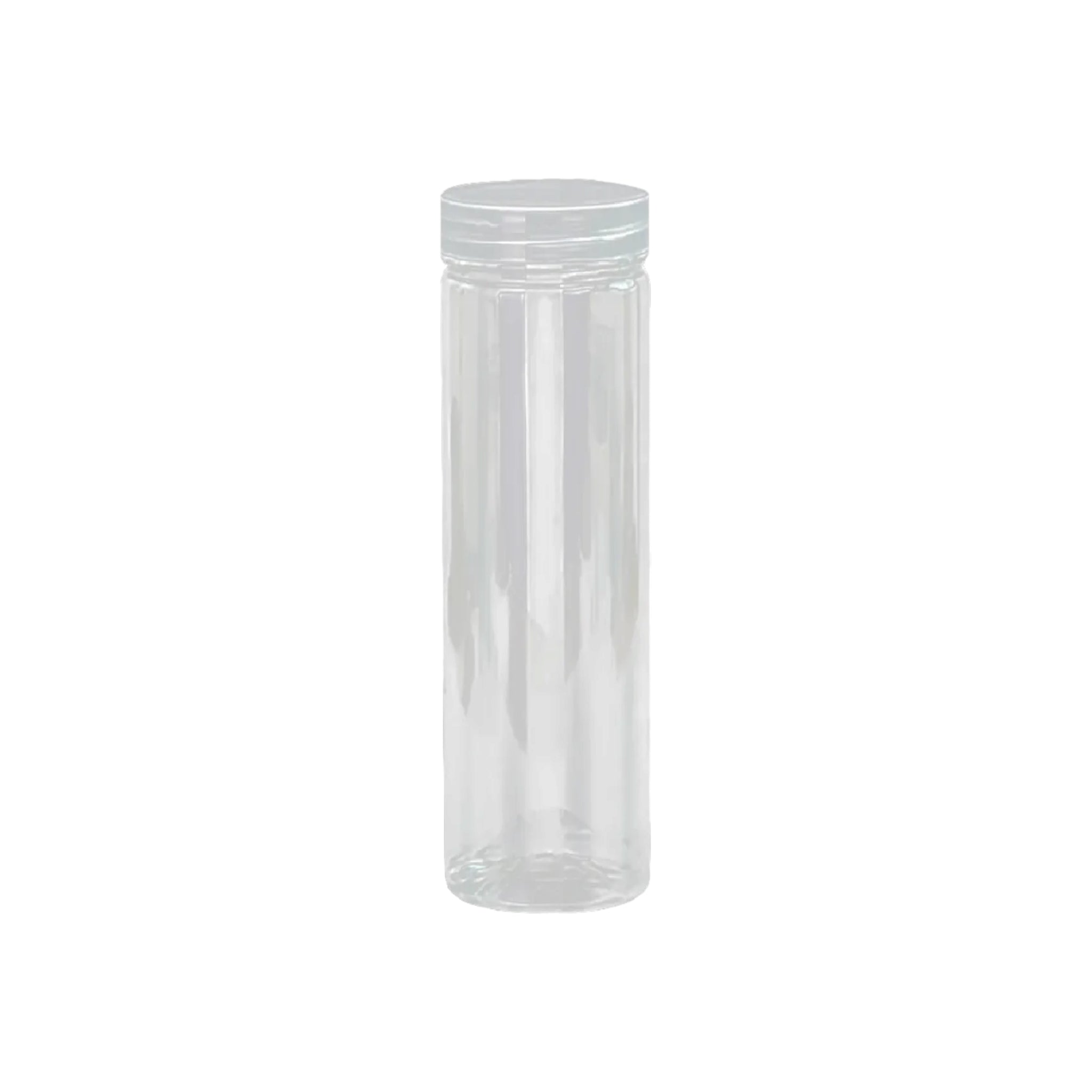 630ml PET Plastic Long Jar Bottle with Lid Crystal Clear