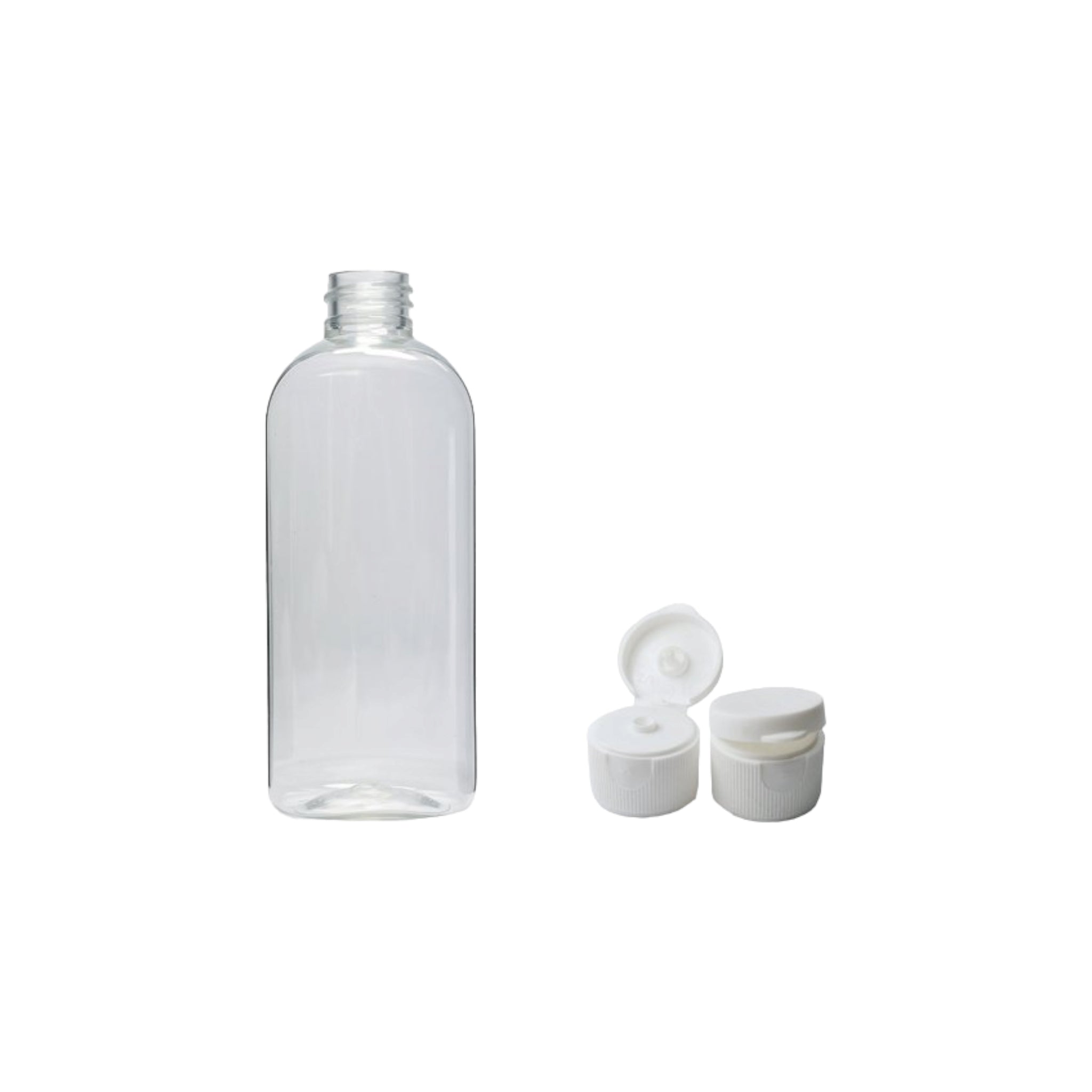 100ml PET Plastic Bottle Clear with Flip-Top Lid