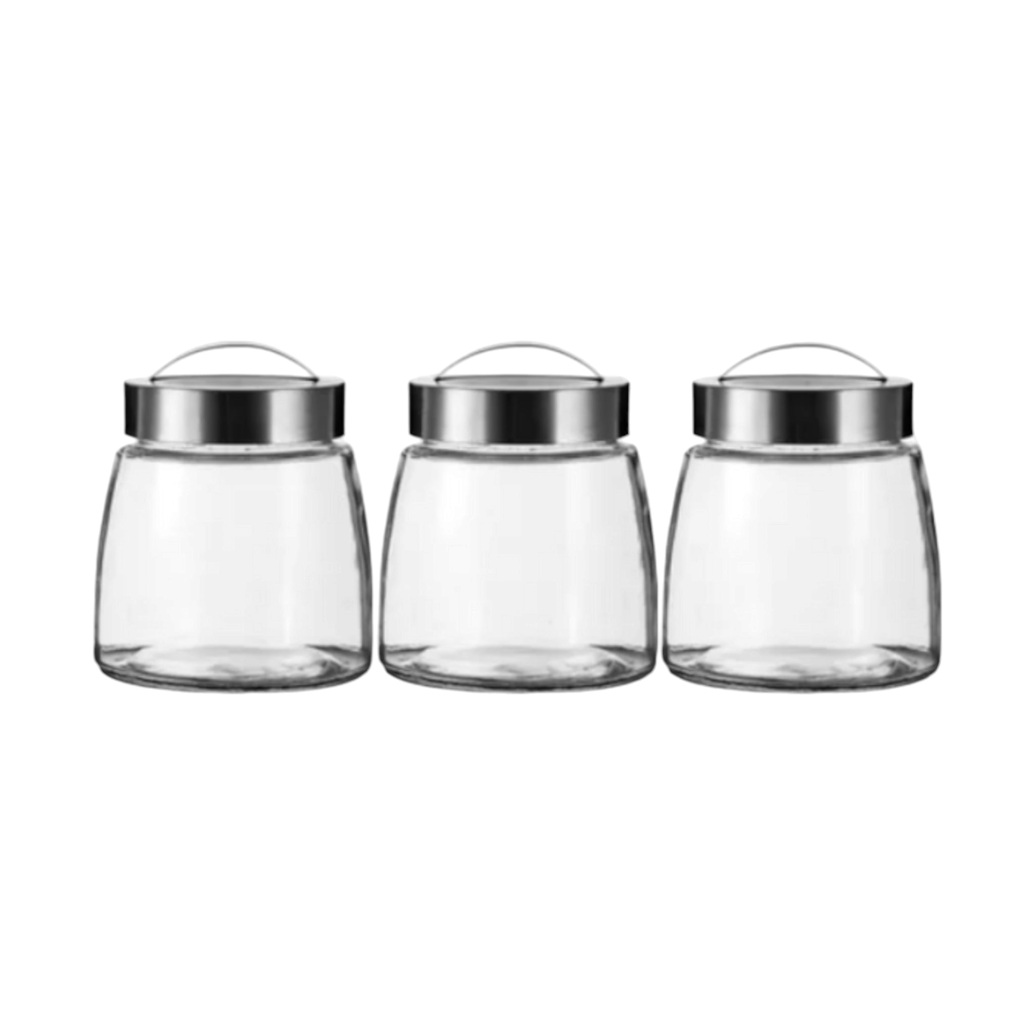 Consol Soho Glass Canister 800ml with Stainless Steel Lid 3pc Set 17136