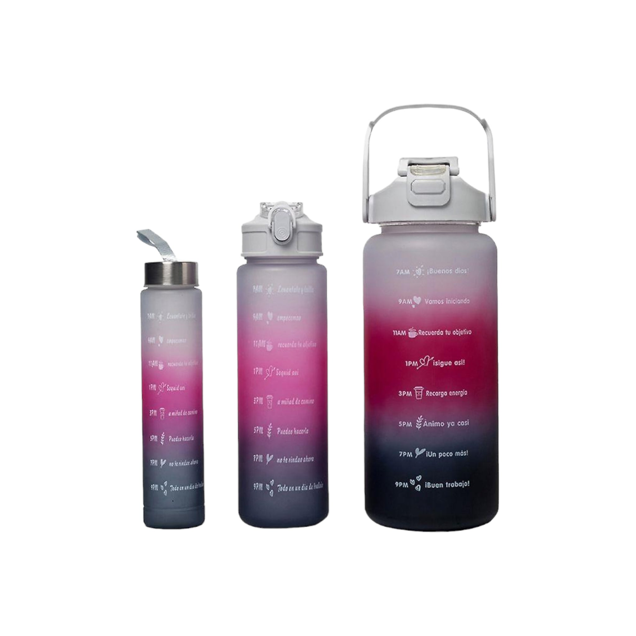 Motivatonal Sports Water Bottle 3pc Set