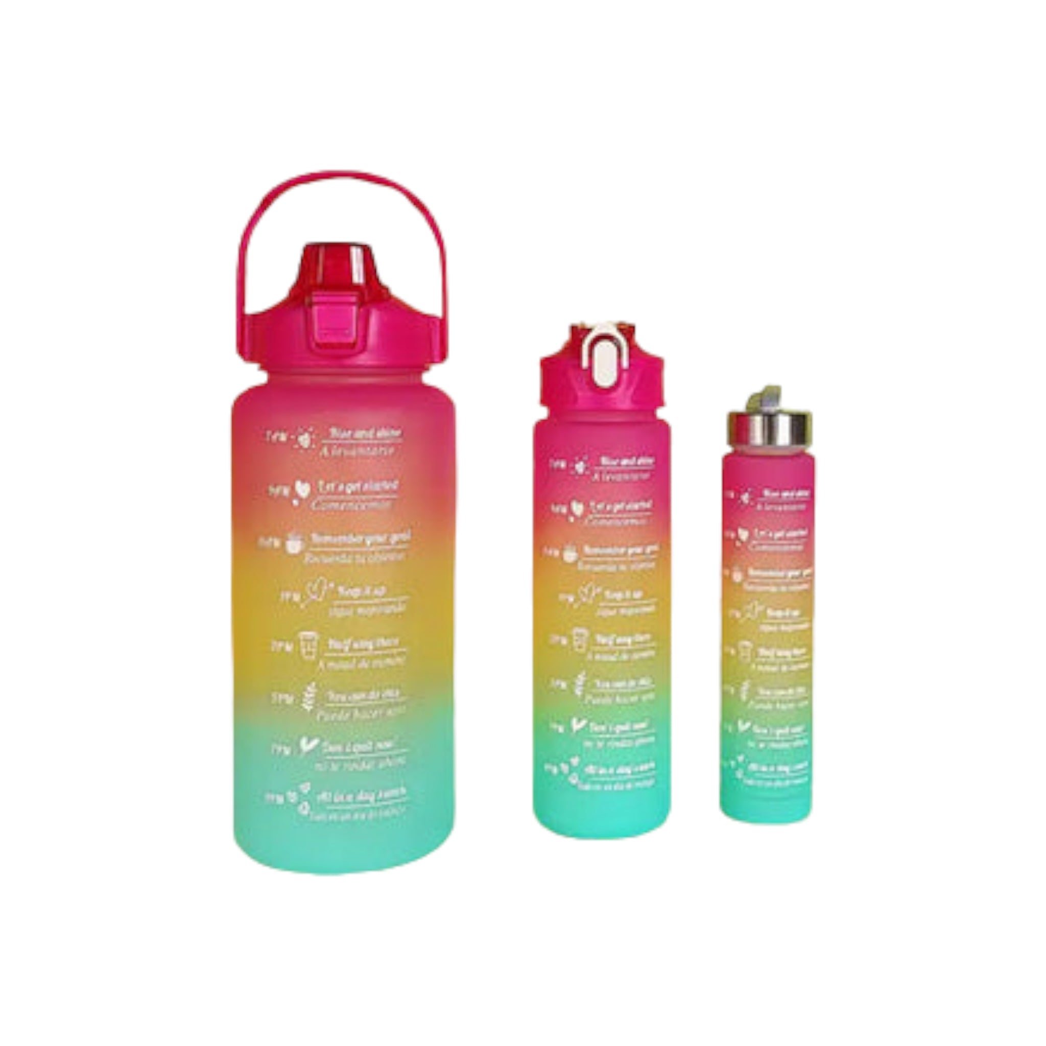 Motivatonal Sports Water Bottle 3pc Set