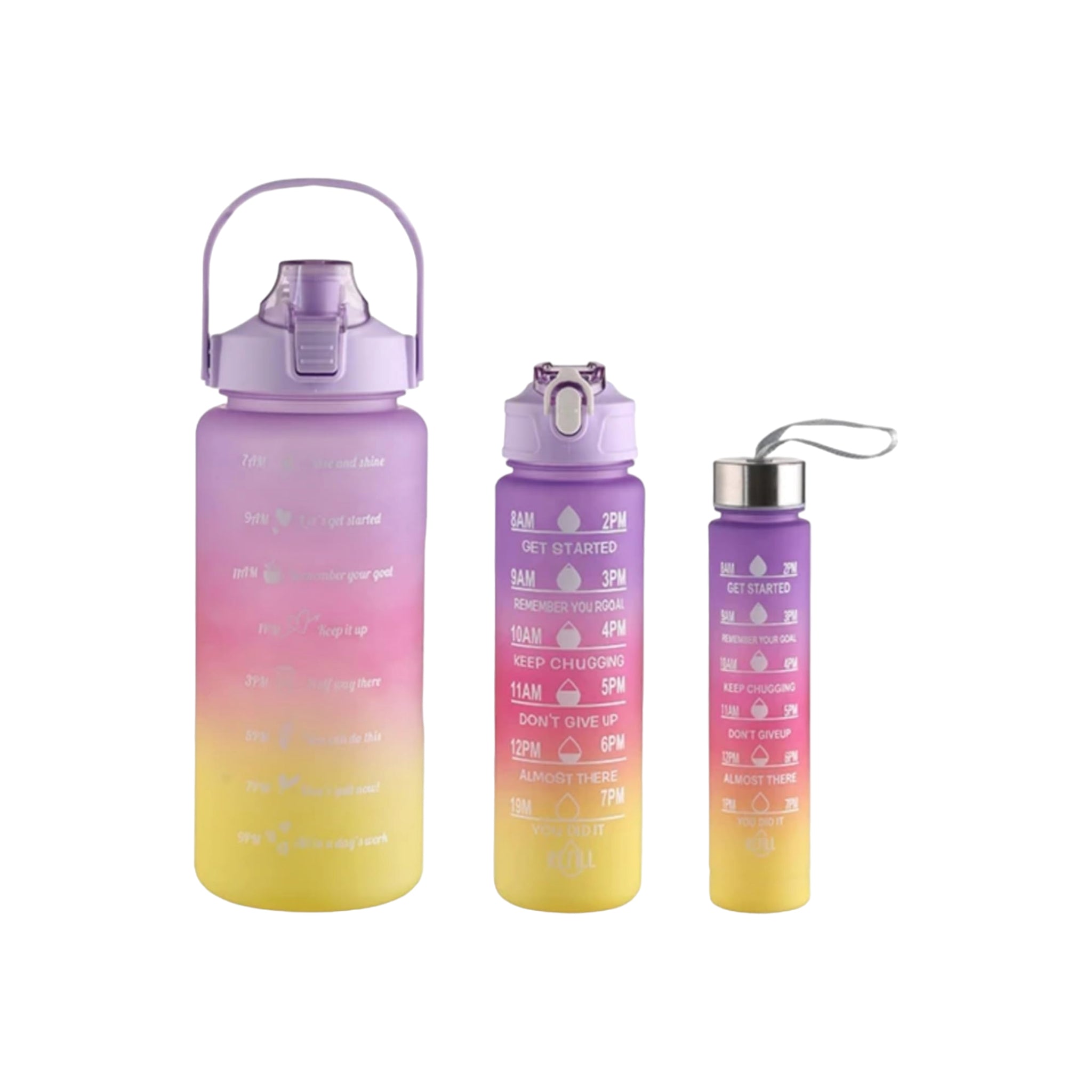 Motivatonal Sports Water Bottle 3pc Set