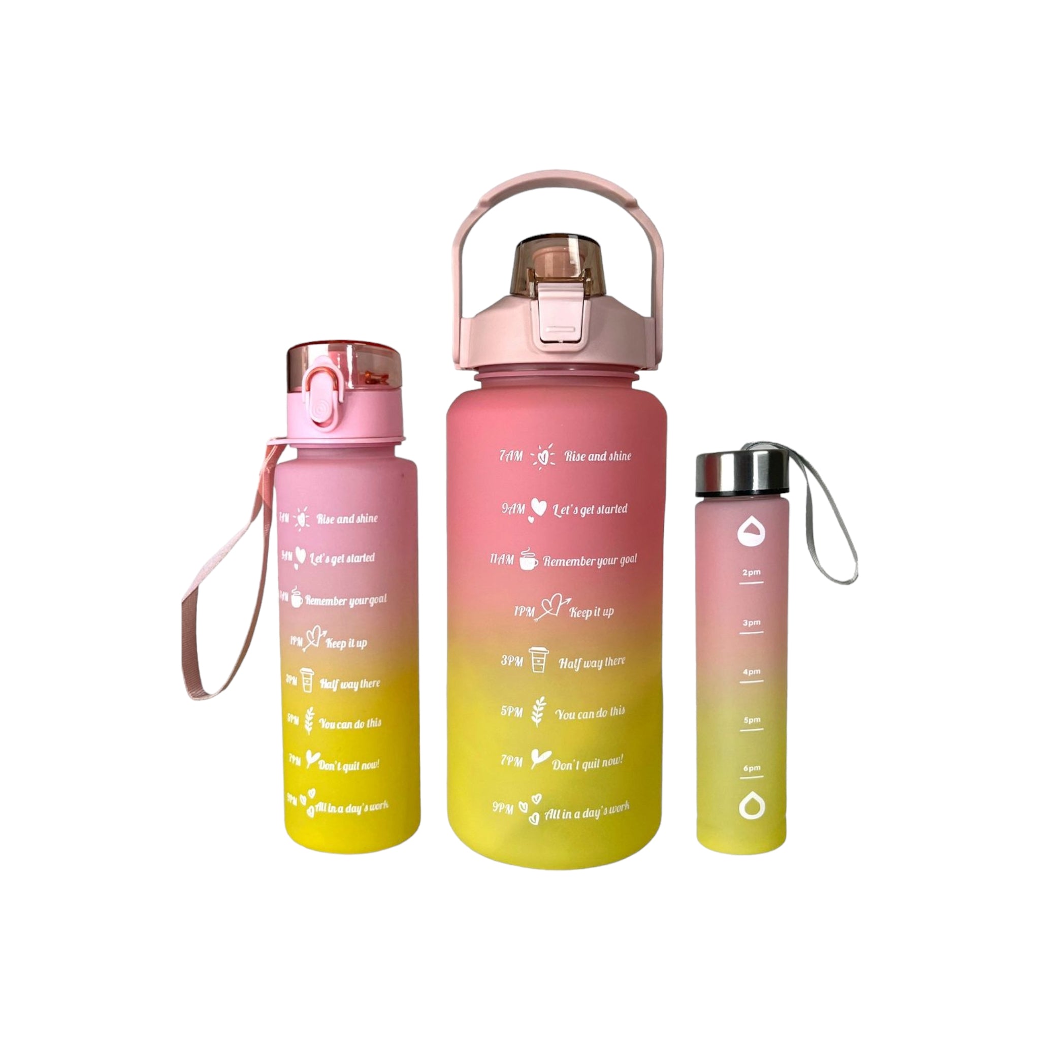 Motivatonal Sports Water Bottle 3pc Set