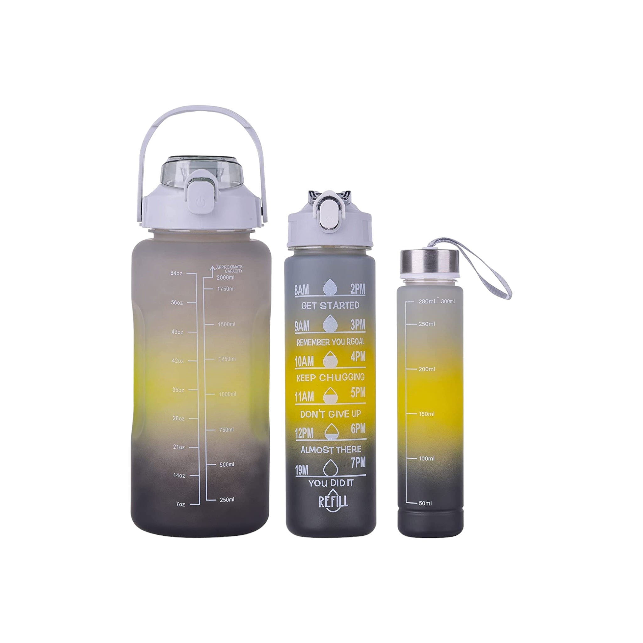 Motivatonal Sports Water Bottle 3pc Set