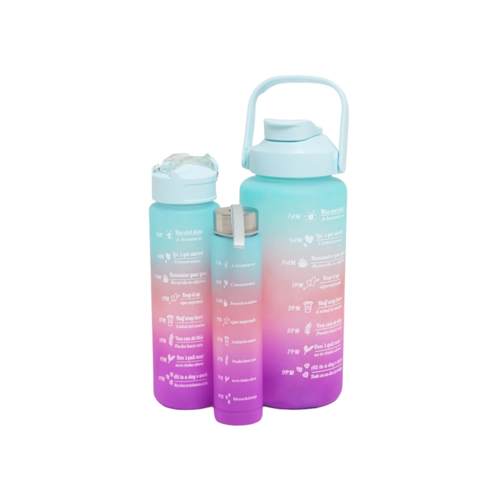 Motivatonal Sports Water Bottle 3pc Set