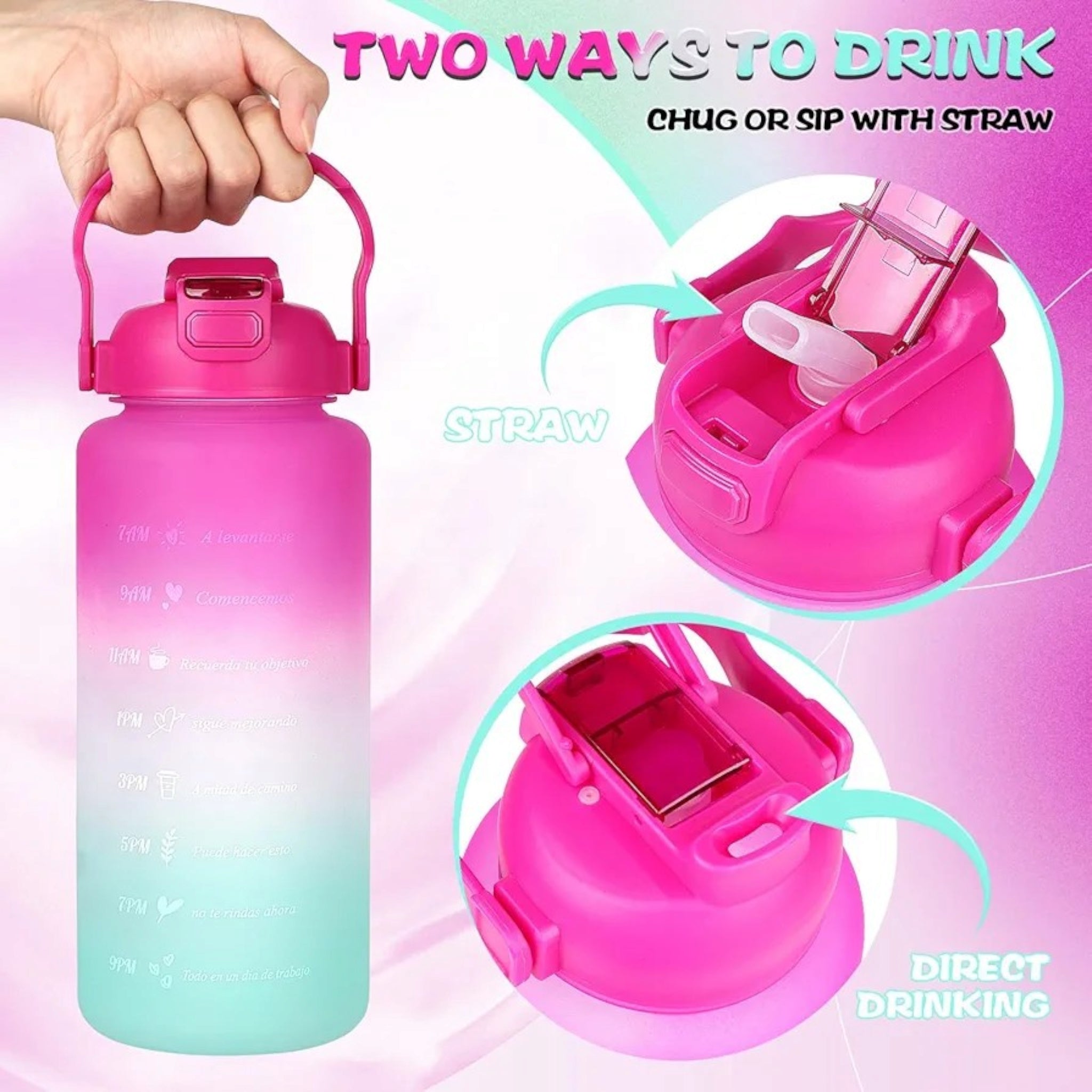 Motivatonal Sports Water Bottle 3pc Set