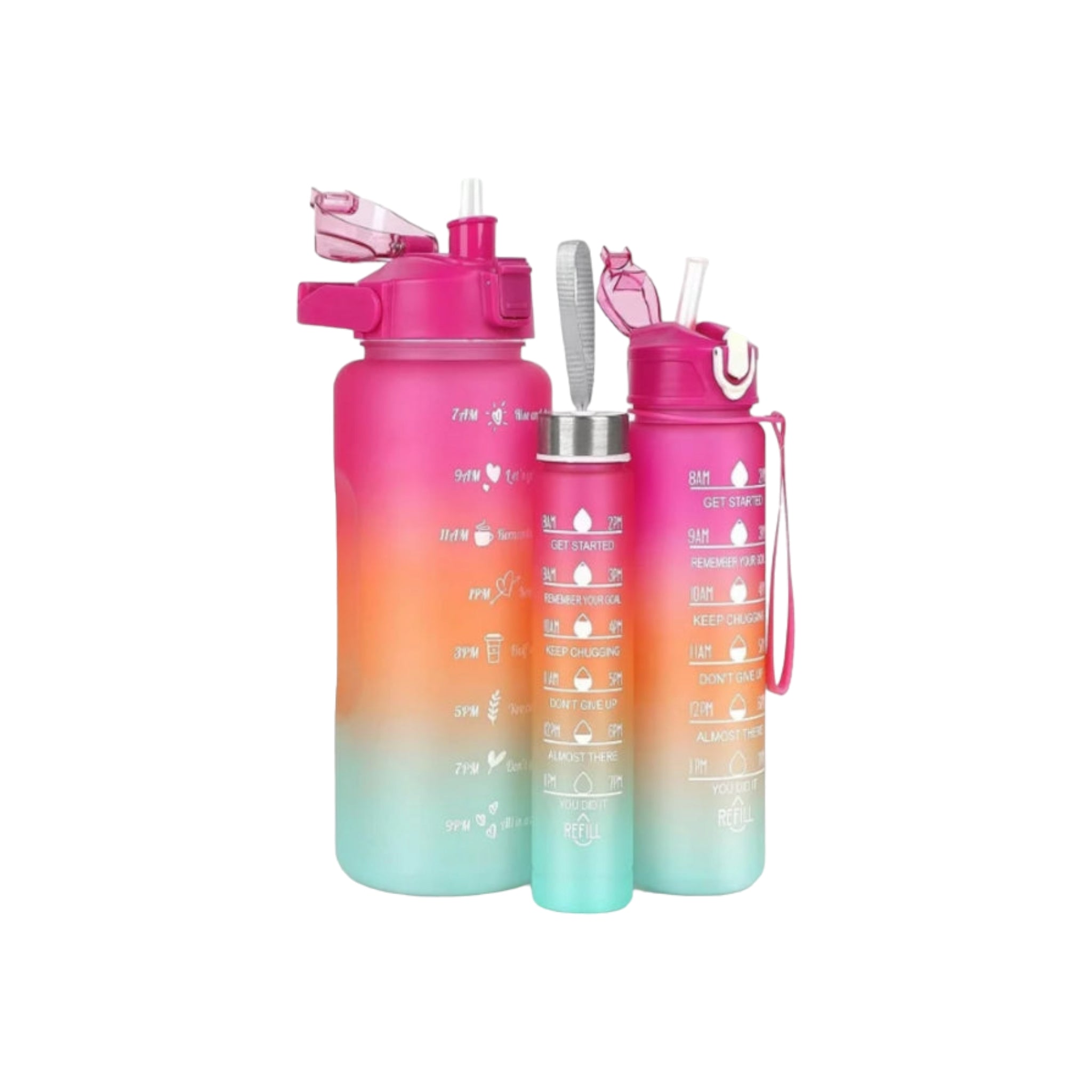 Motivatonal Sports Water Bottle 3pc Set