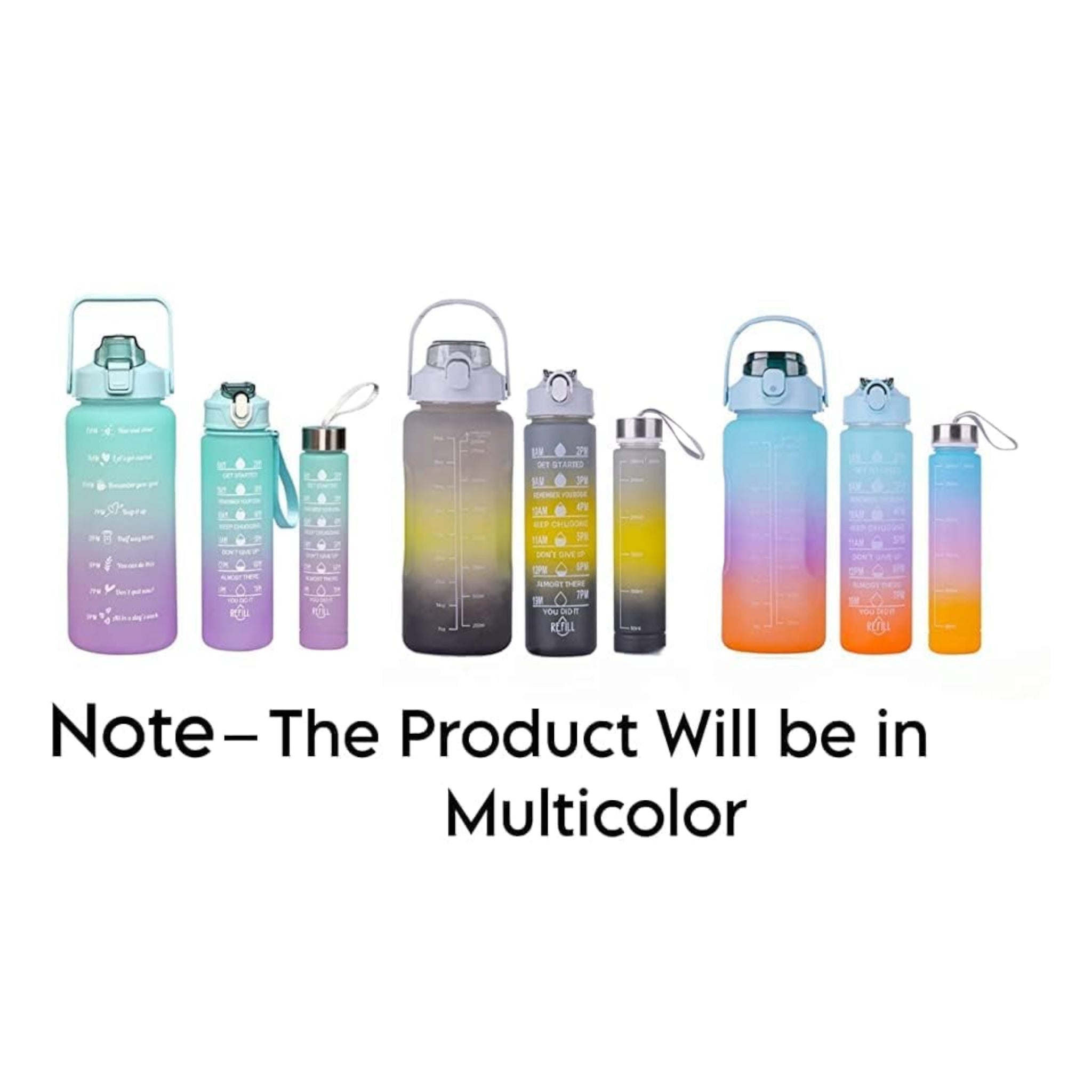 Motivatonal Sports Water Bottle 3pc Set