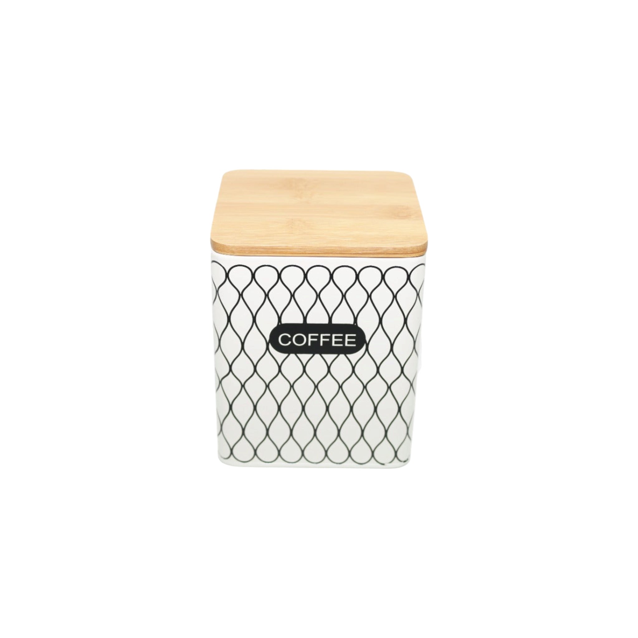 Canister Tin Coffee Cream/Black Square 29794