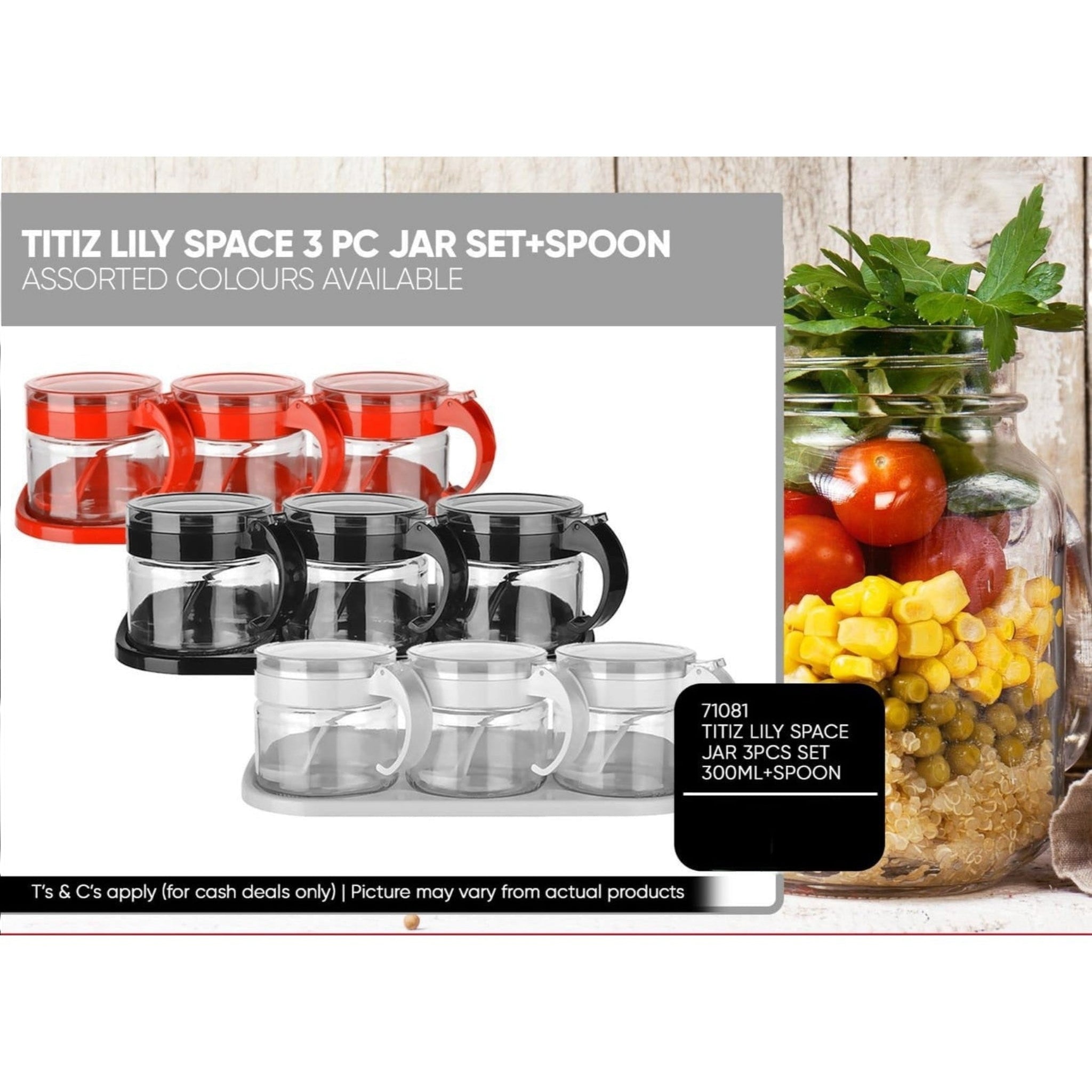 Titiz Lily Spice Jar 3pc Set 300ml KC-386