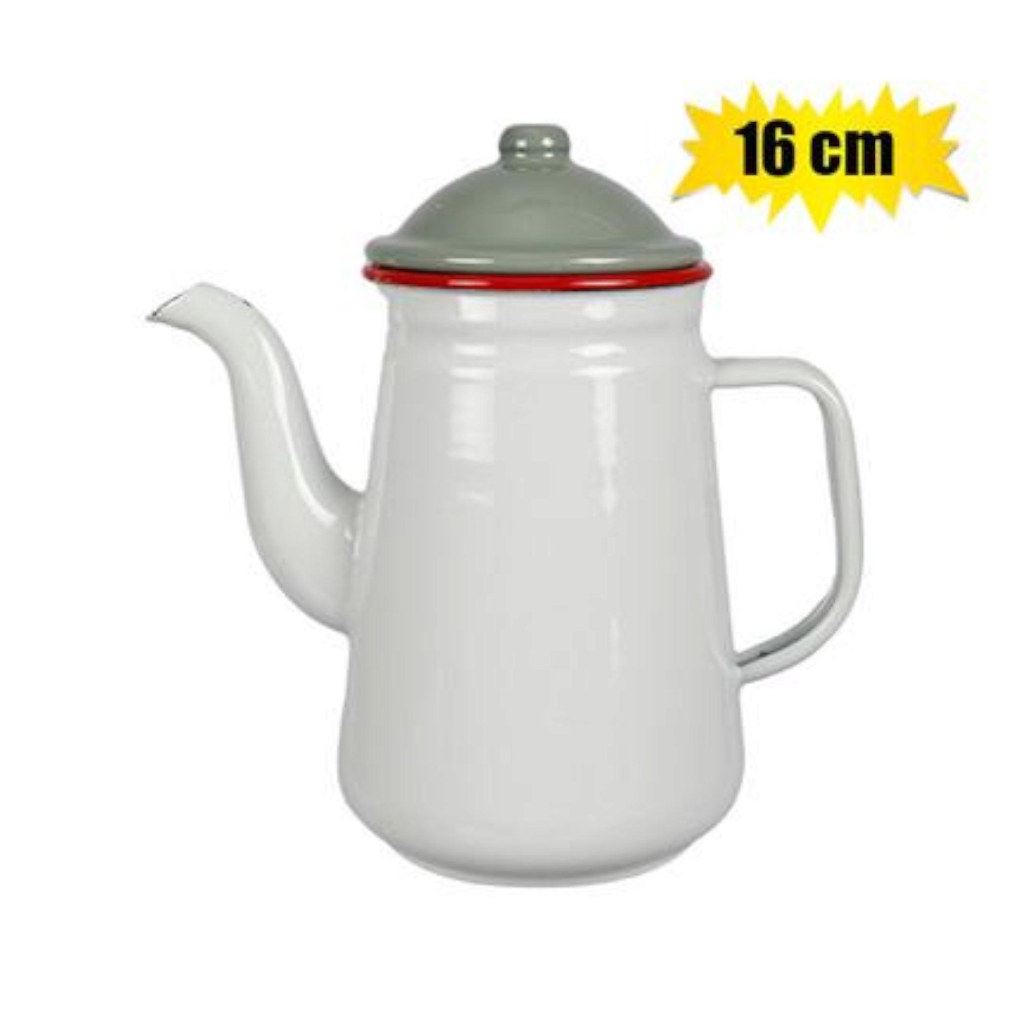 Enamel Coffee Pot 16cm Kettle with Goose Neck Spout