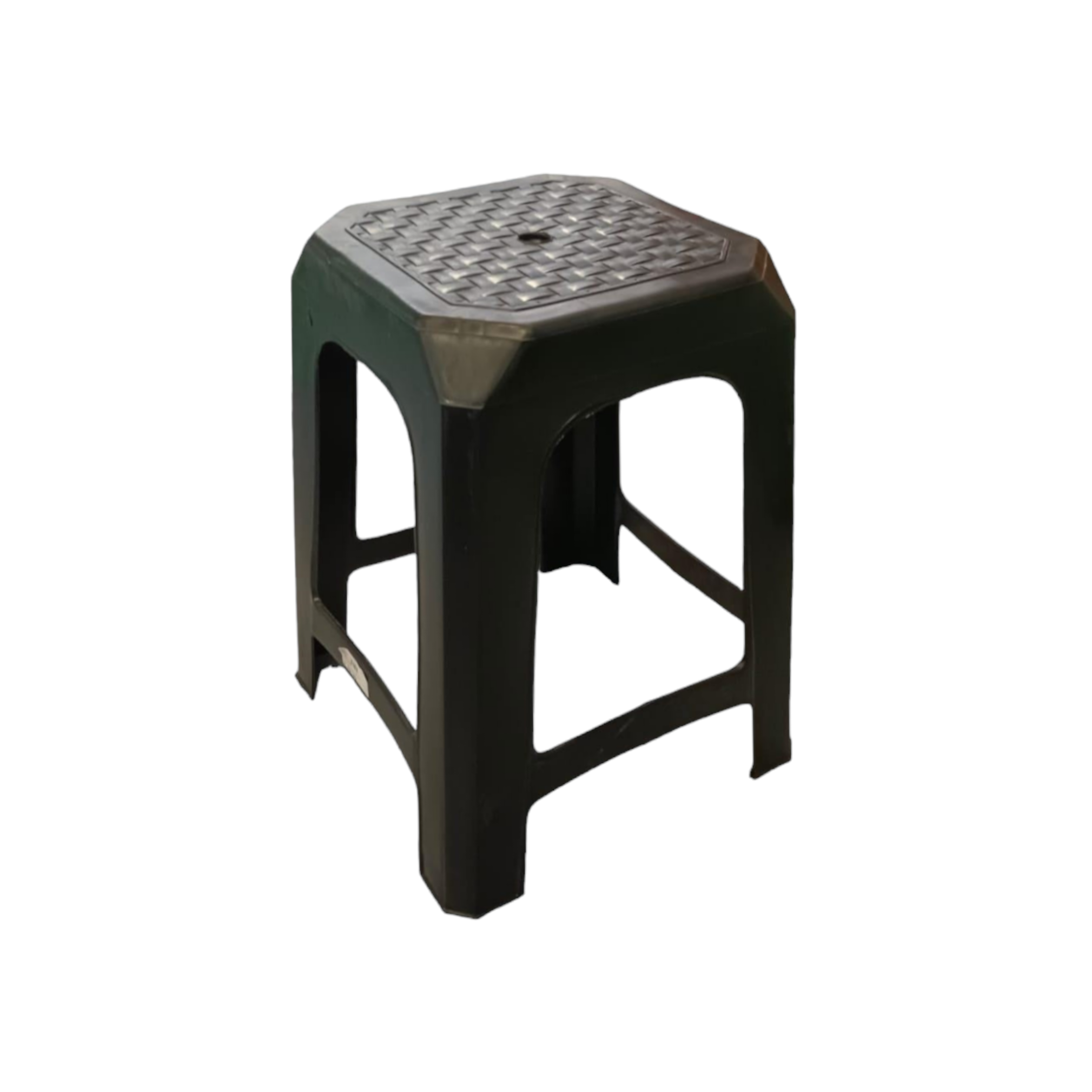 Plastic Stool Black Recycled Buzz