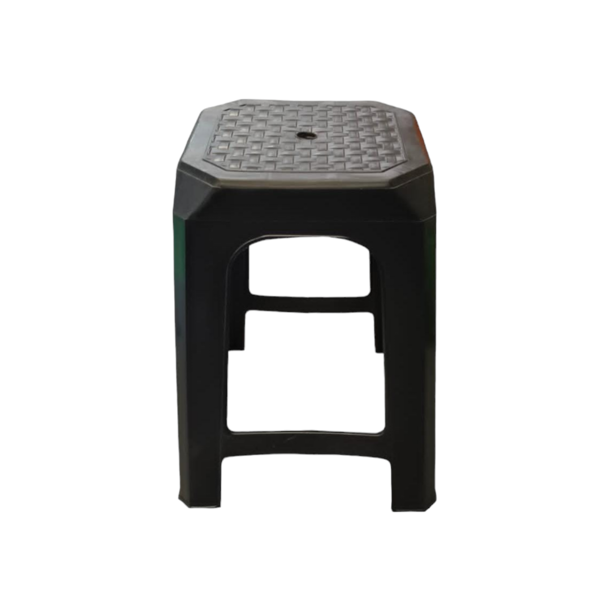 Plastic Stool Black Recycled Buzz